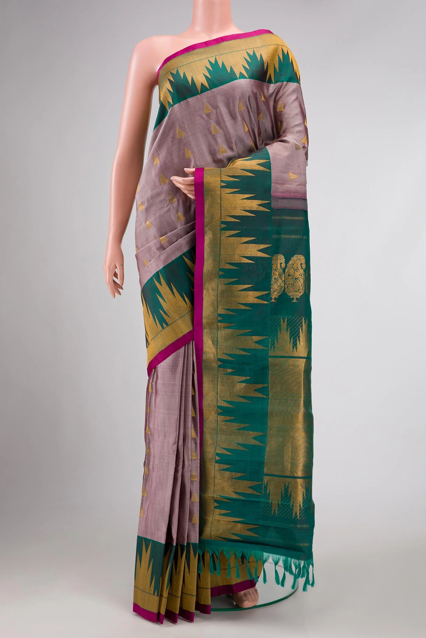 Lavender Gadwal Silk Saree