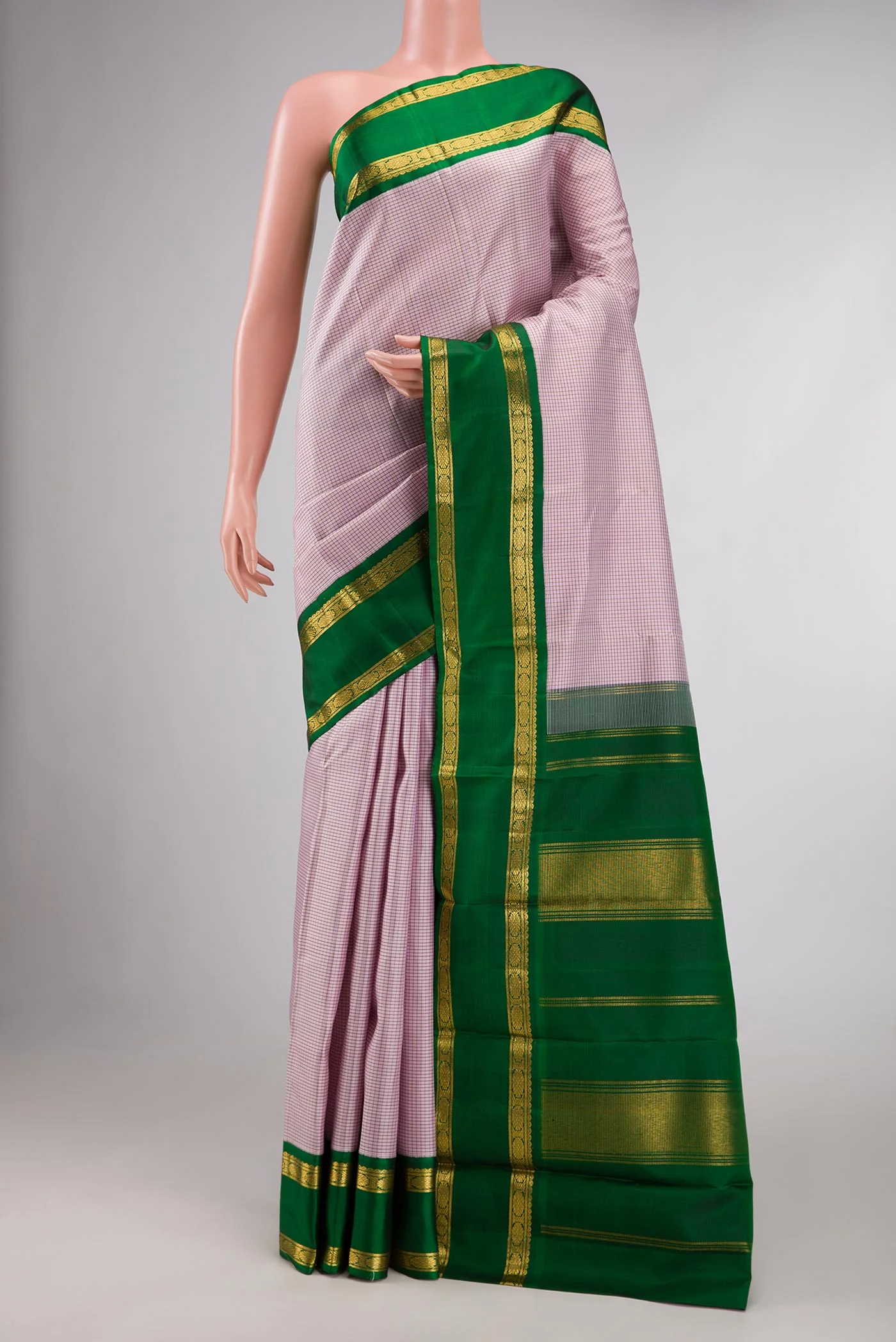 Rose Gold Dual Tone Kanjivaram Silk Saree
