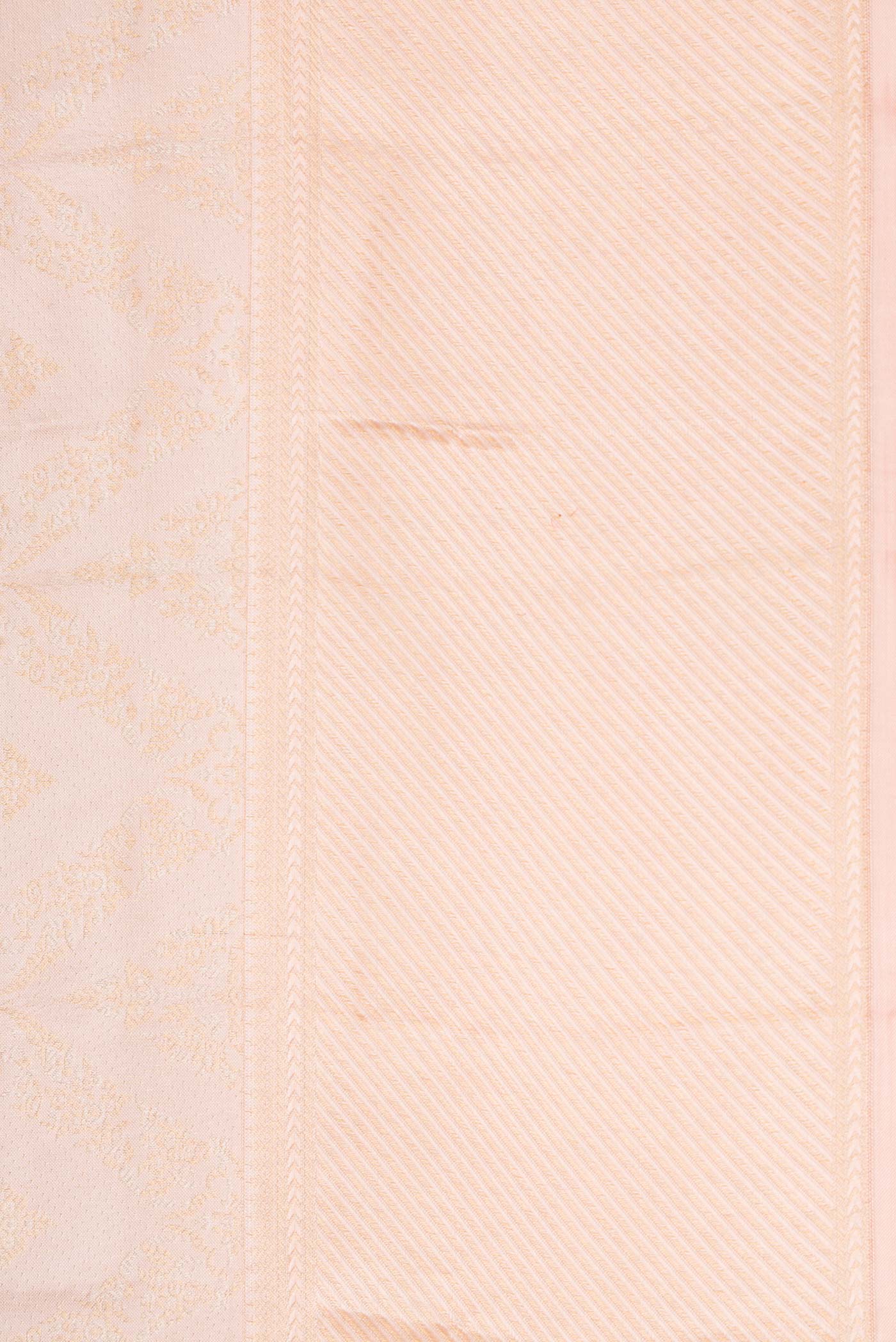 Rose Gold Dual Tone Kanchipuram Silk Saree - Image 3