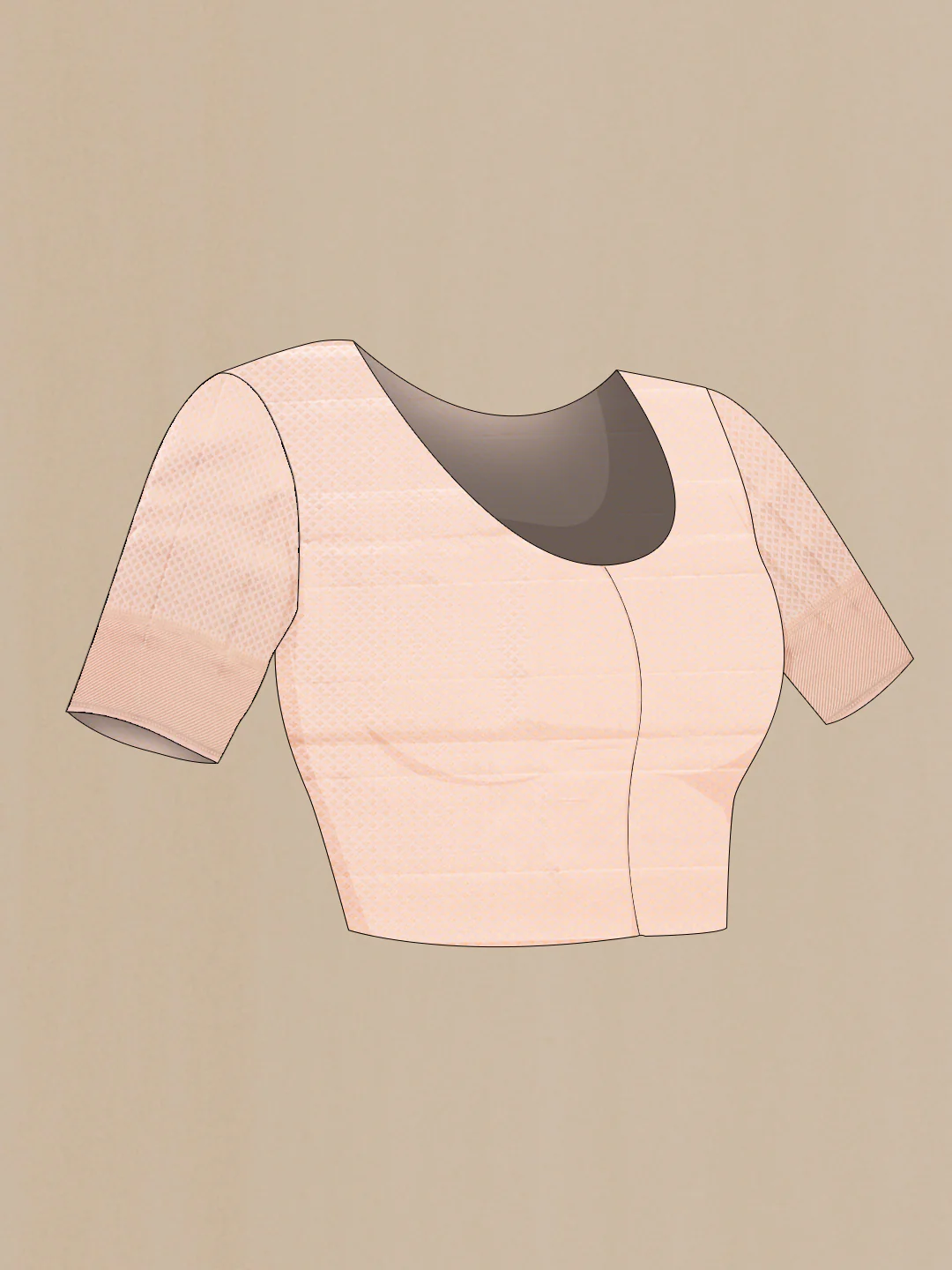 Rose Gold Dual Tone Kanchipuram Silk Saree - Image 5