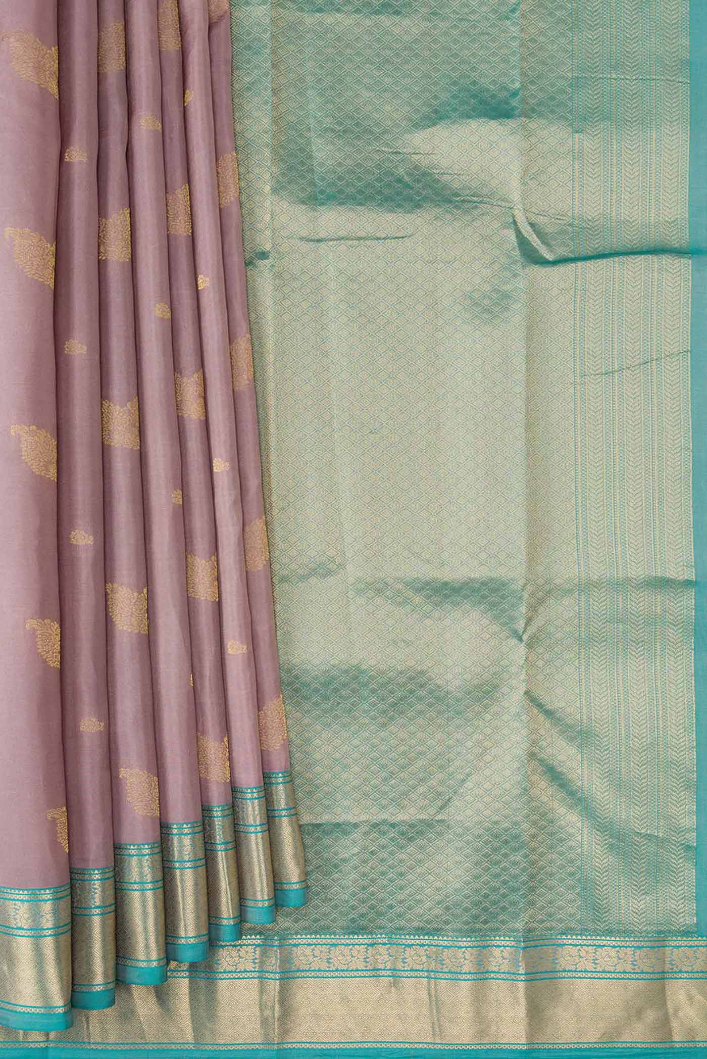 Lavender Kanchipuram Silk Saree - Image 4