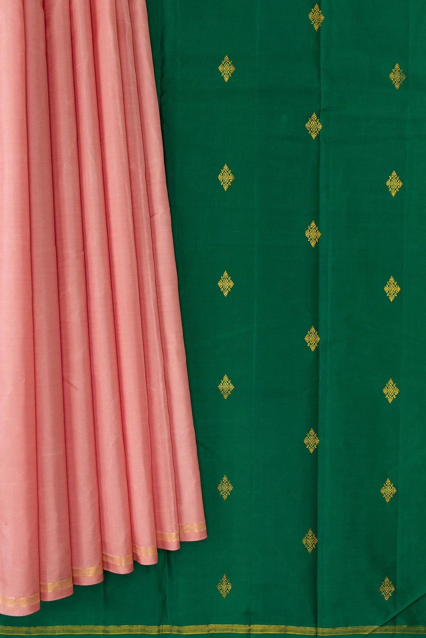 Rose Gold Kanchipuram Silk Saree - Image 4