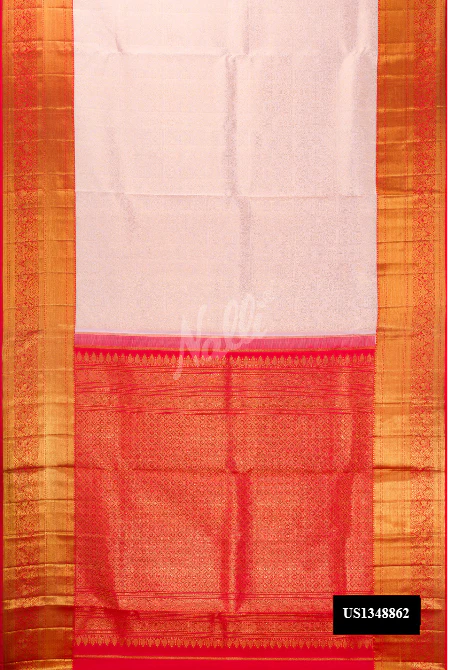 Rose Gold Dual Tone Kanchipuram Silk Saree