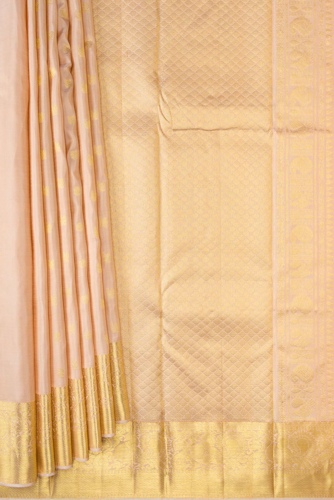 Sandal Kanjivaram Silk Saree - Image 4