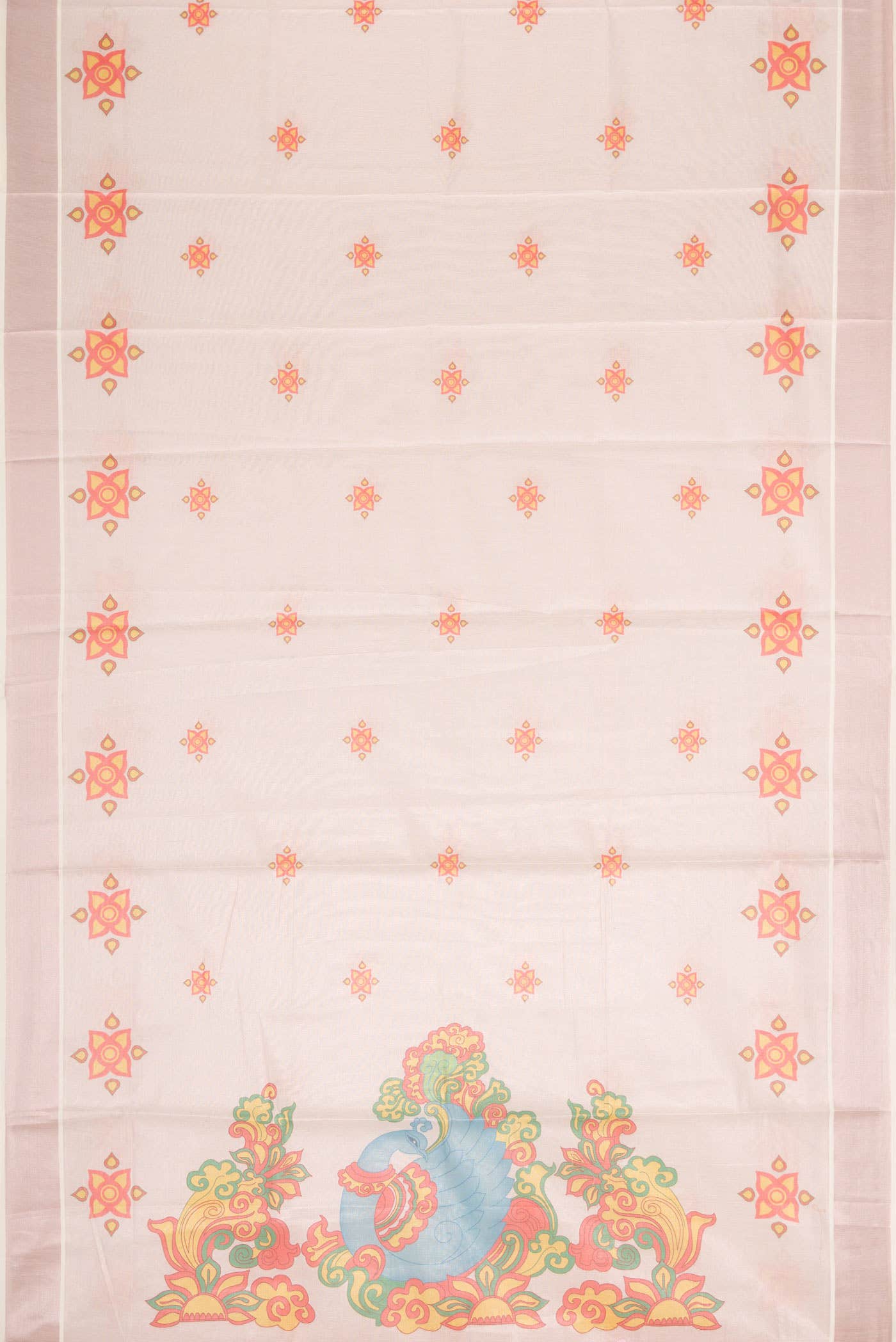 Rose Gold Dual Tone Kerala Cotton Saree - Image 2