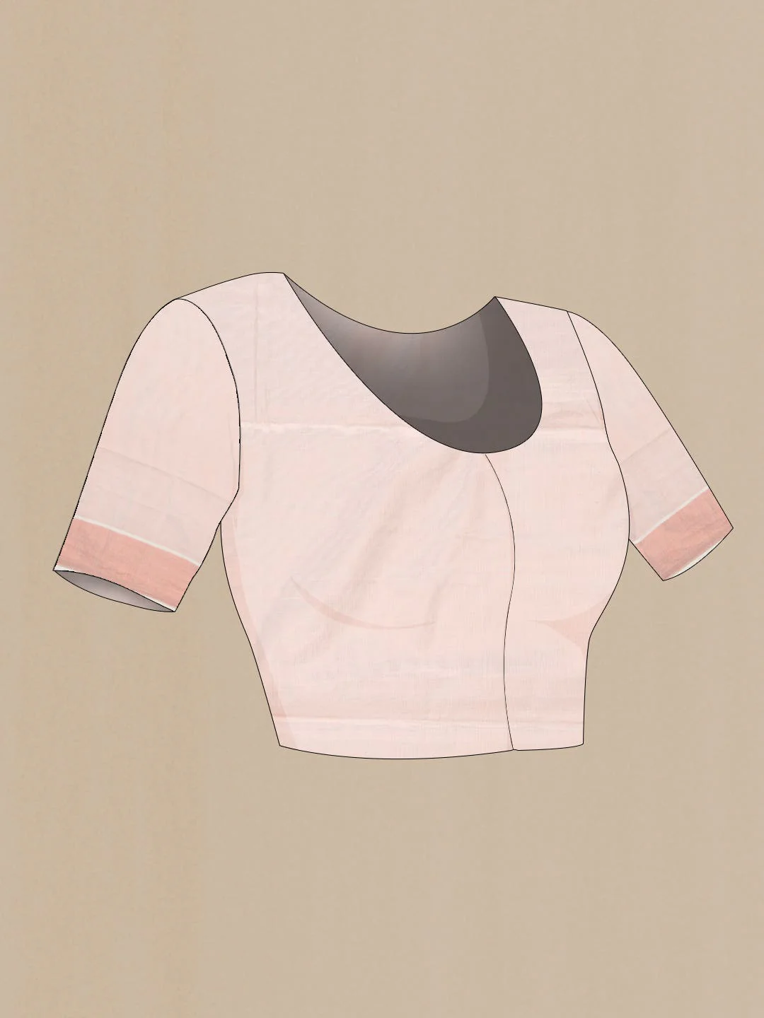 Rose Gold Dual Tone Kerala Cotton Saree - Image 3