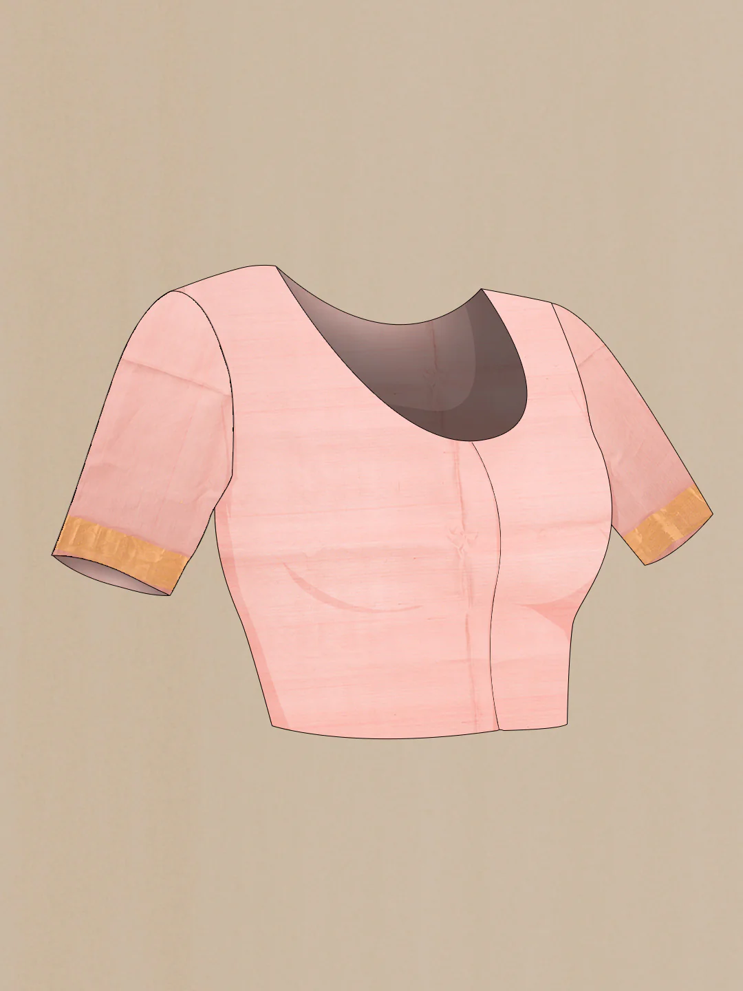 Rose Gold Dual Tone Silk Cotton Saree - Image 4