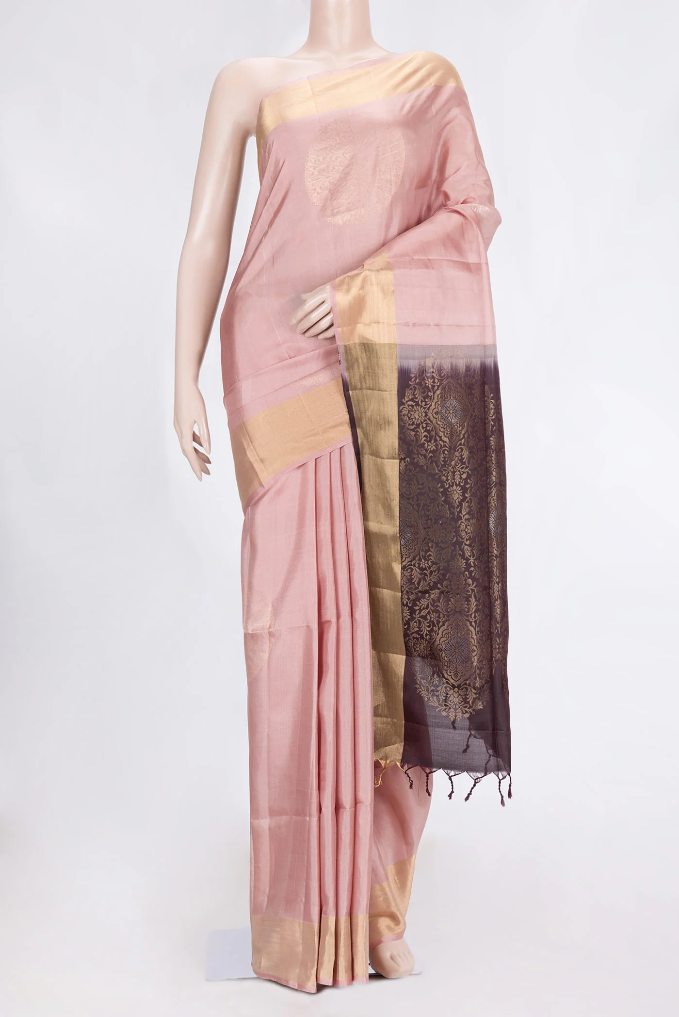 Rose Gold Soft Silk Saree