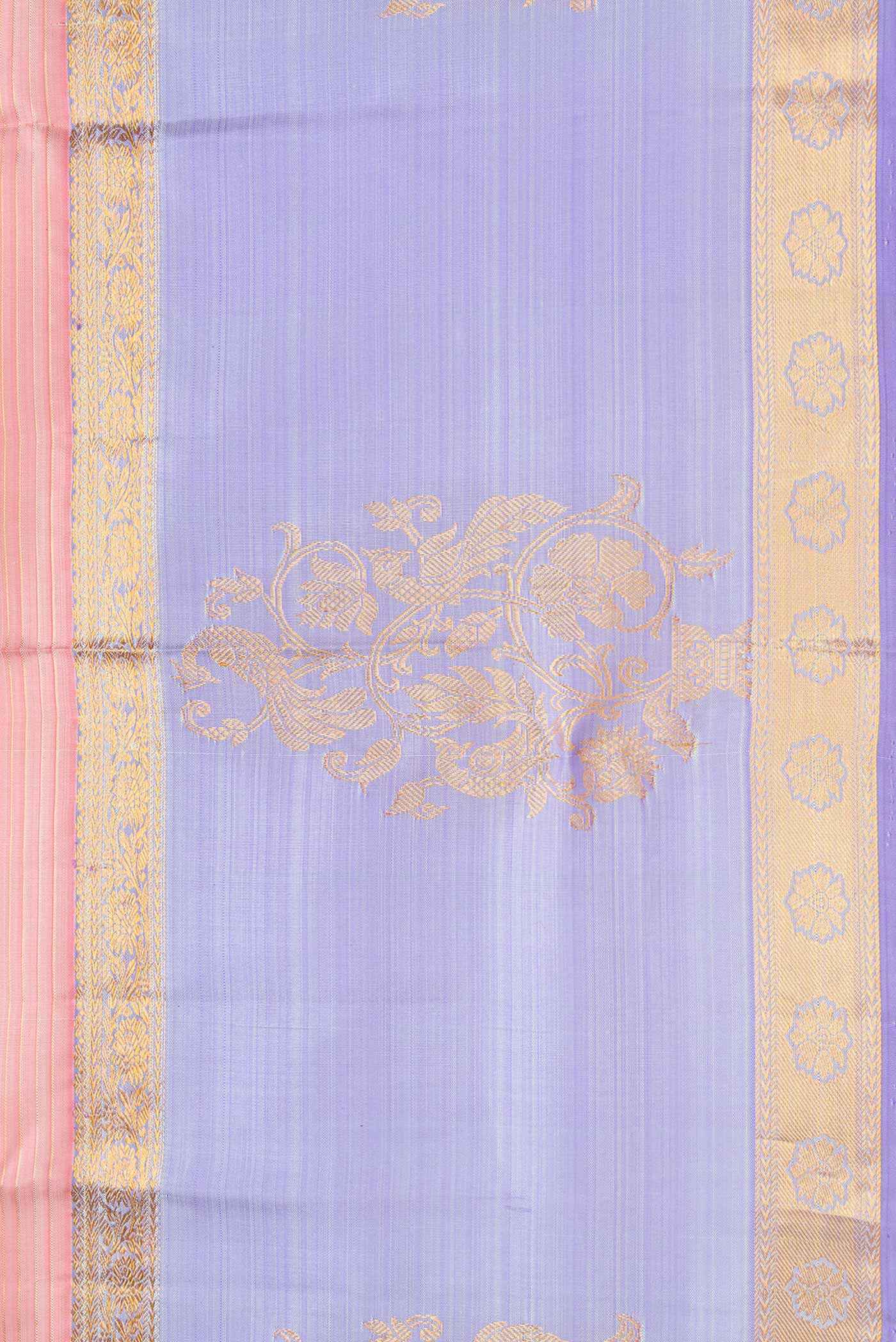 Rose pink Kanchipuram Silk Saree - Image 3