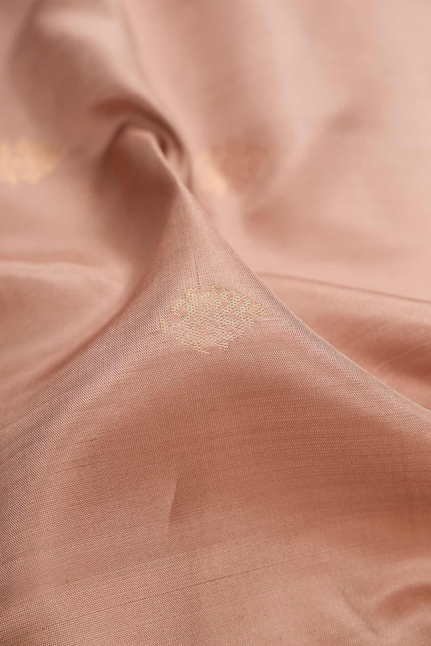 Rose Gold Dual Tone Soft Silk Saree - Image 2