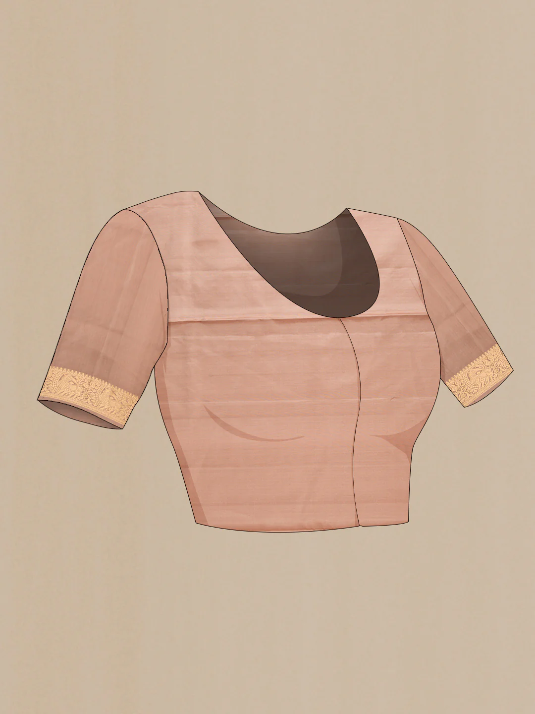 Rose Gold Dual Tone Soft Silk Saree - Image 5