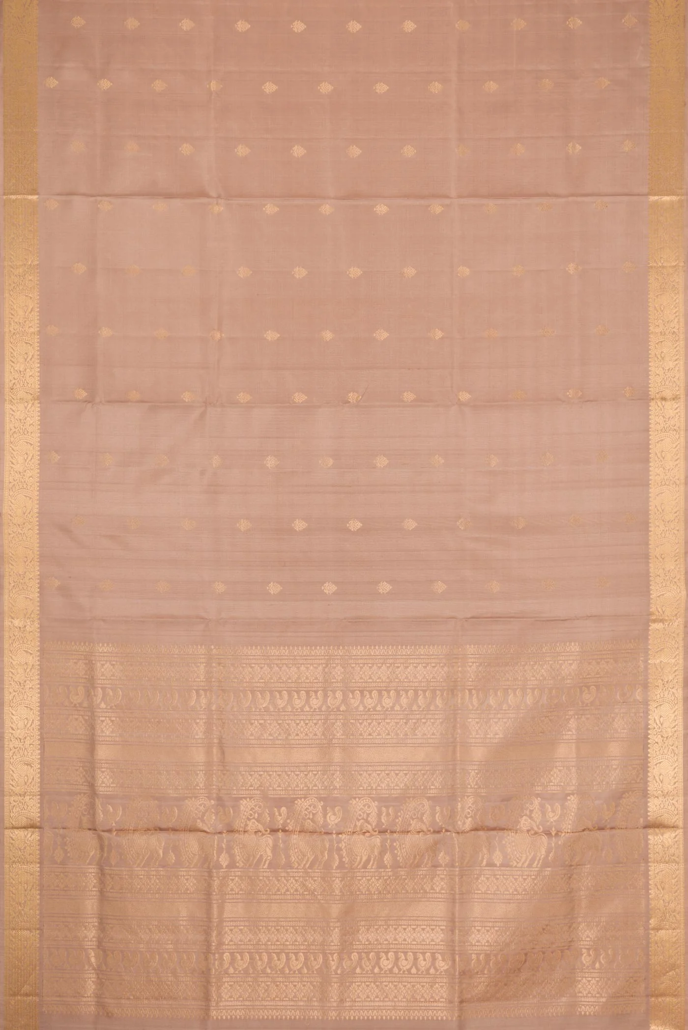 Rose Gold Dual Tone Soft Silk Saree - Image 6