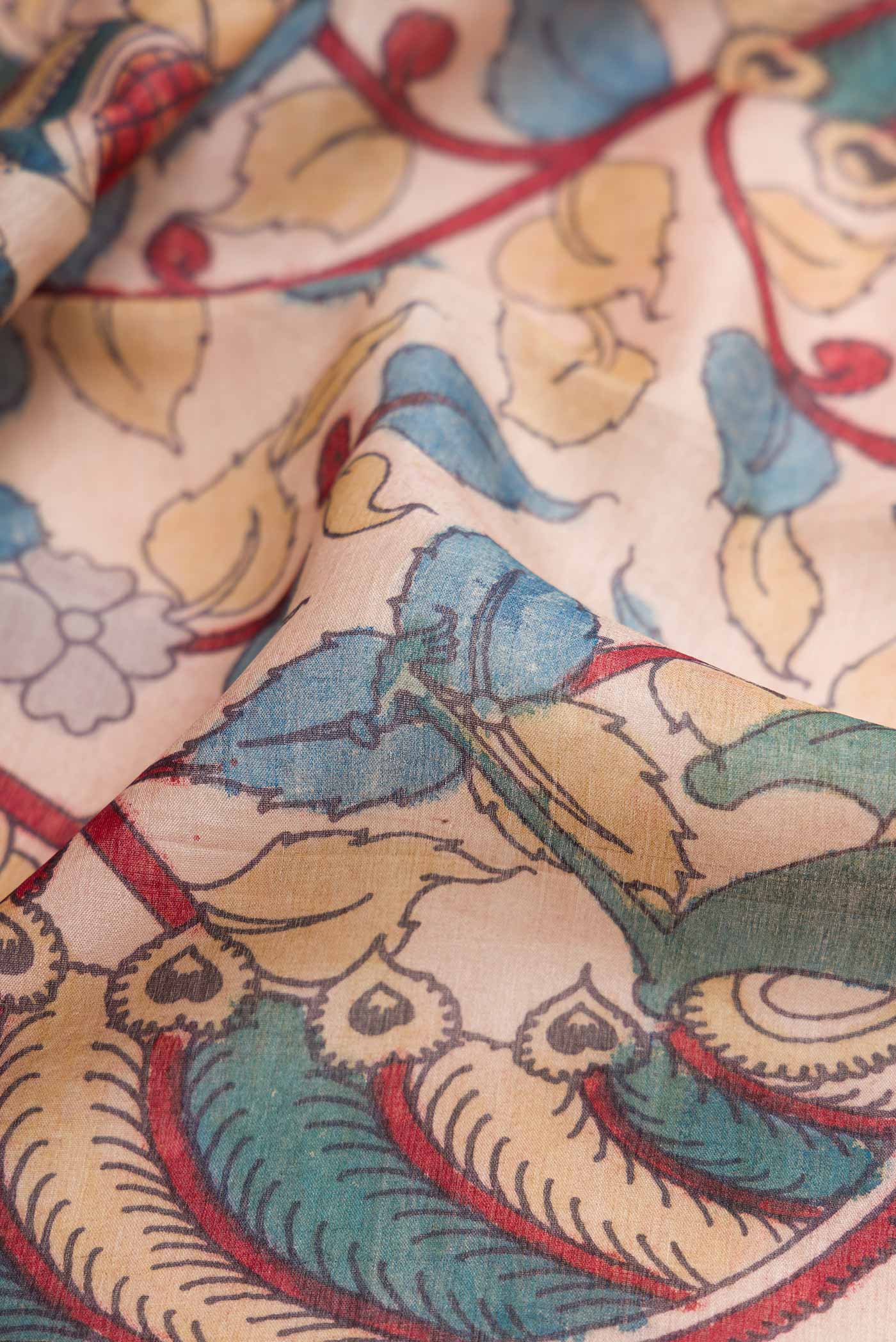 Multi Color Tussar Silk Saree - Image 2