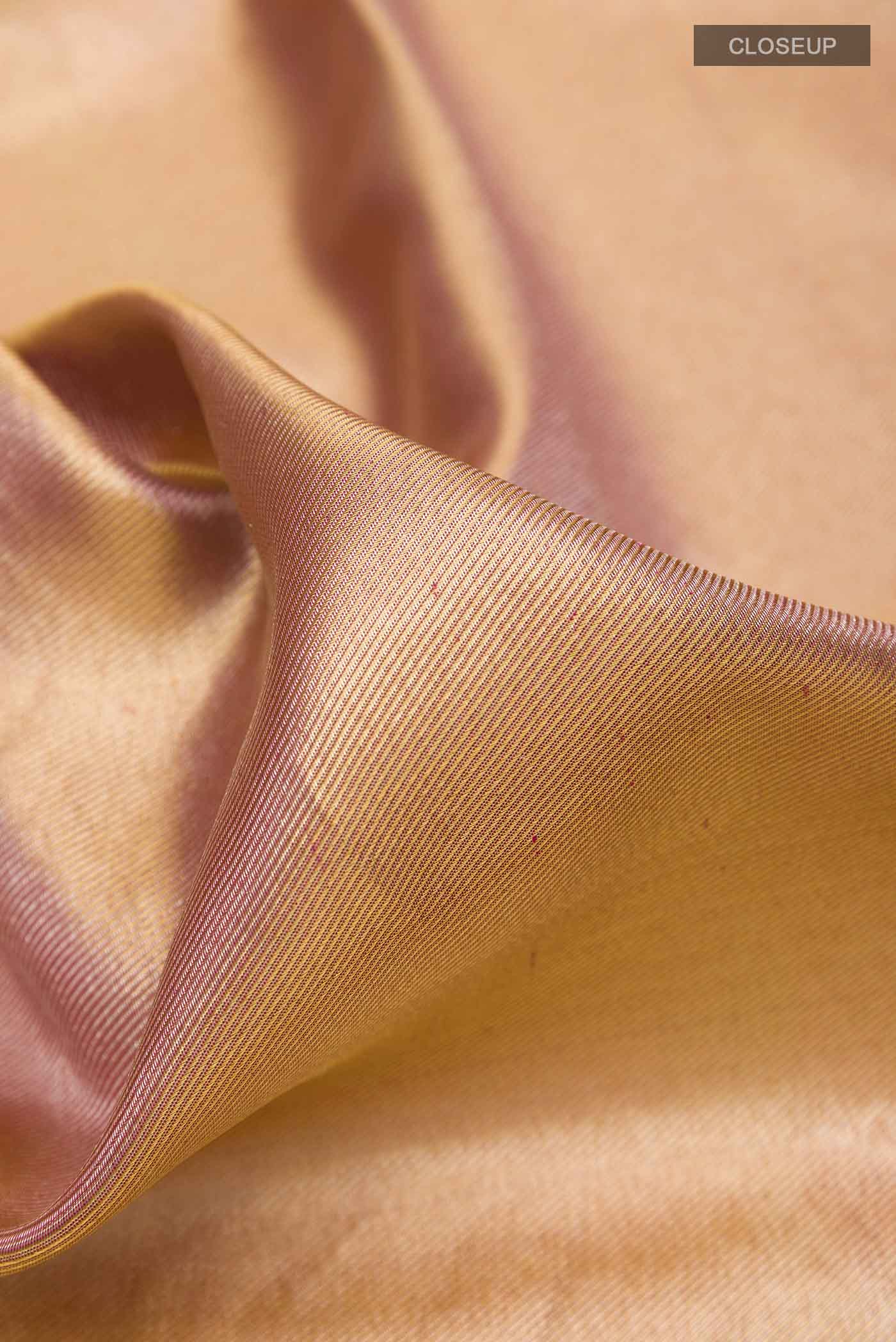 Rose Gold Kanchipuram Tissue Silk Saree - Image 2