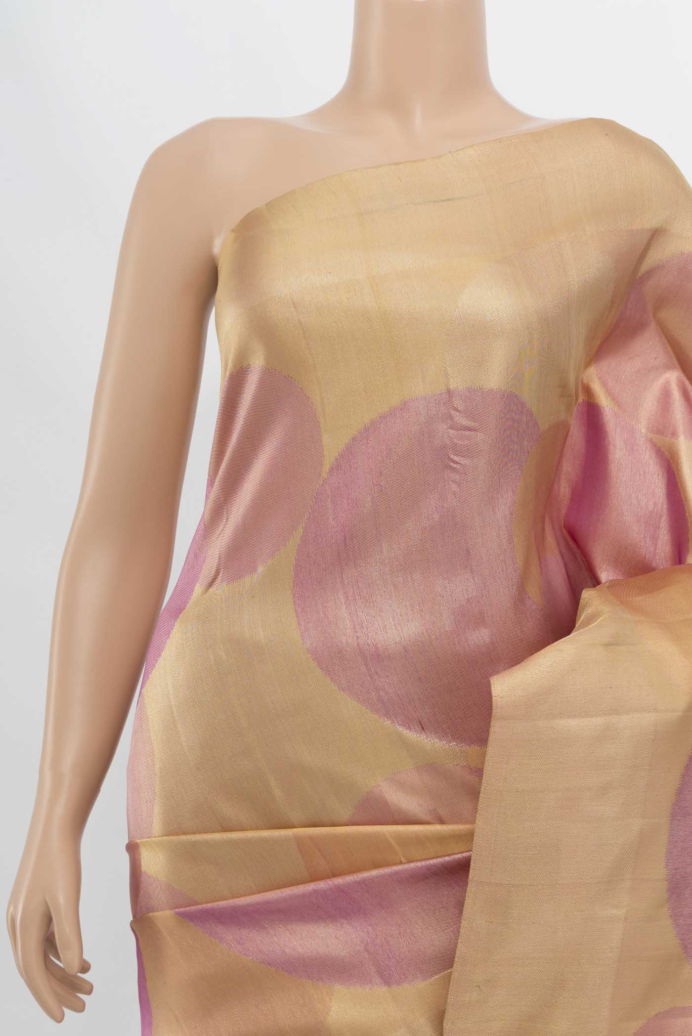 Rose Pink with GOld Color Kanjivaram Silk Saree - Image 2