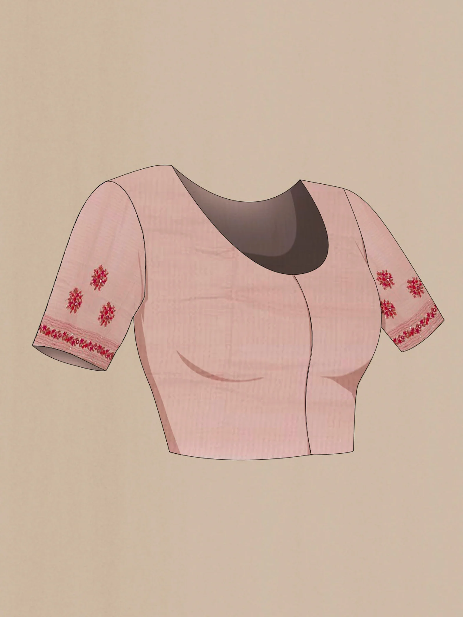 Rose Gold Mysore Georgette Saree - Image 2