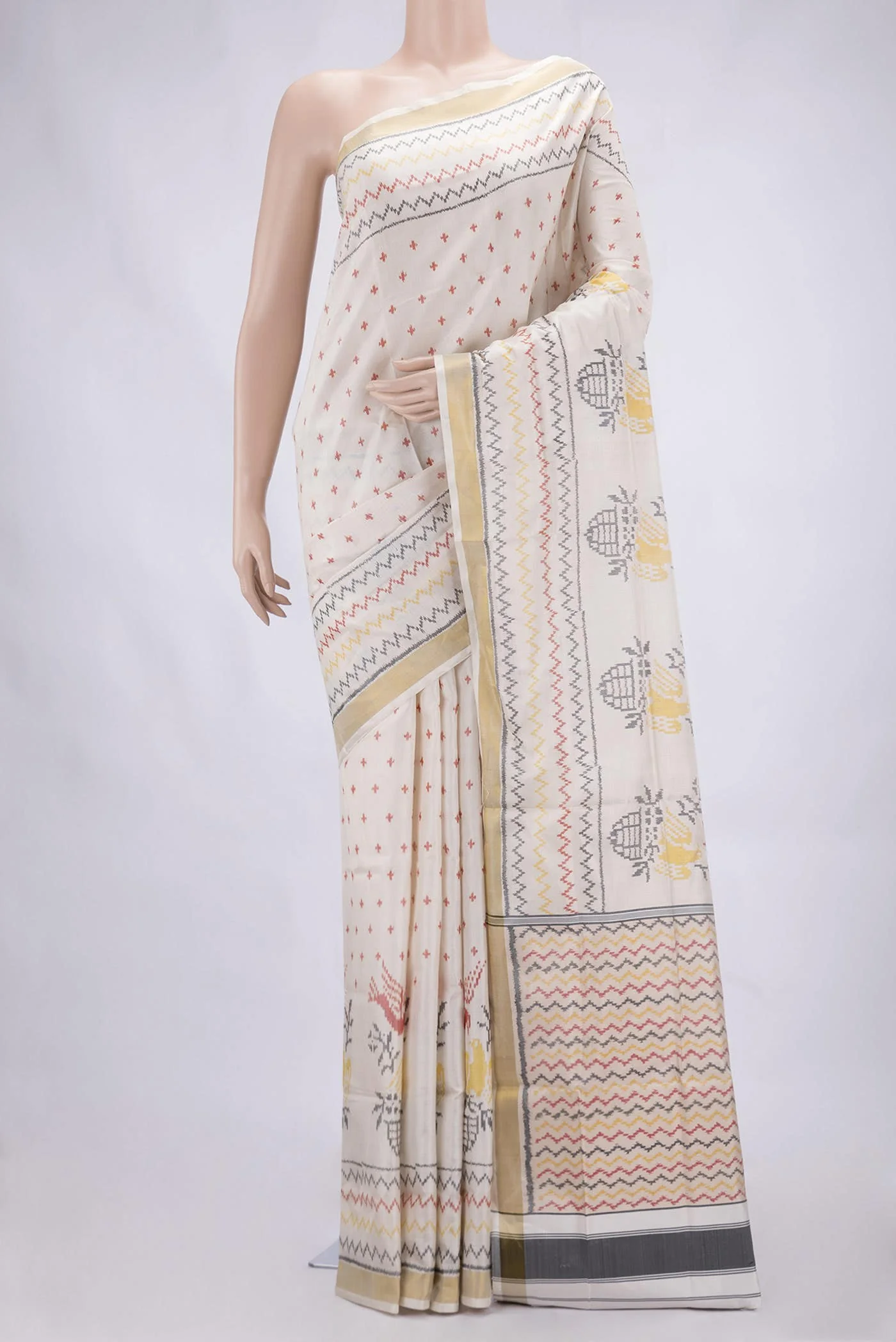 Rose Gold Rajkot Patola Silk Saree