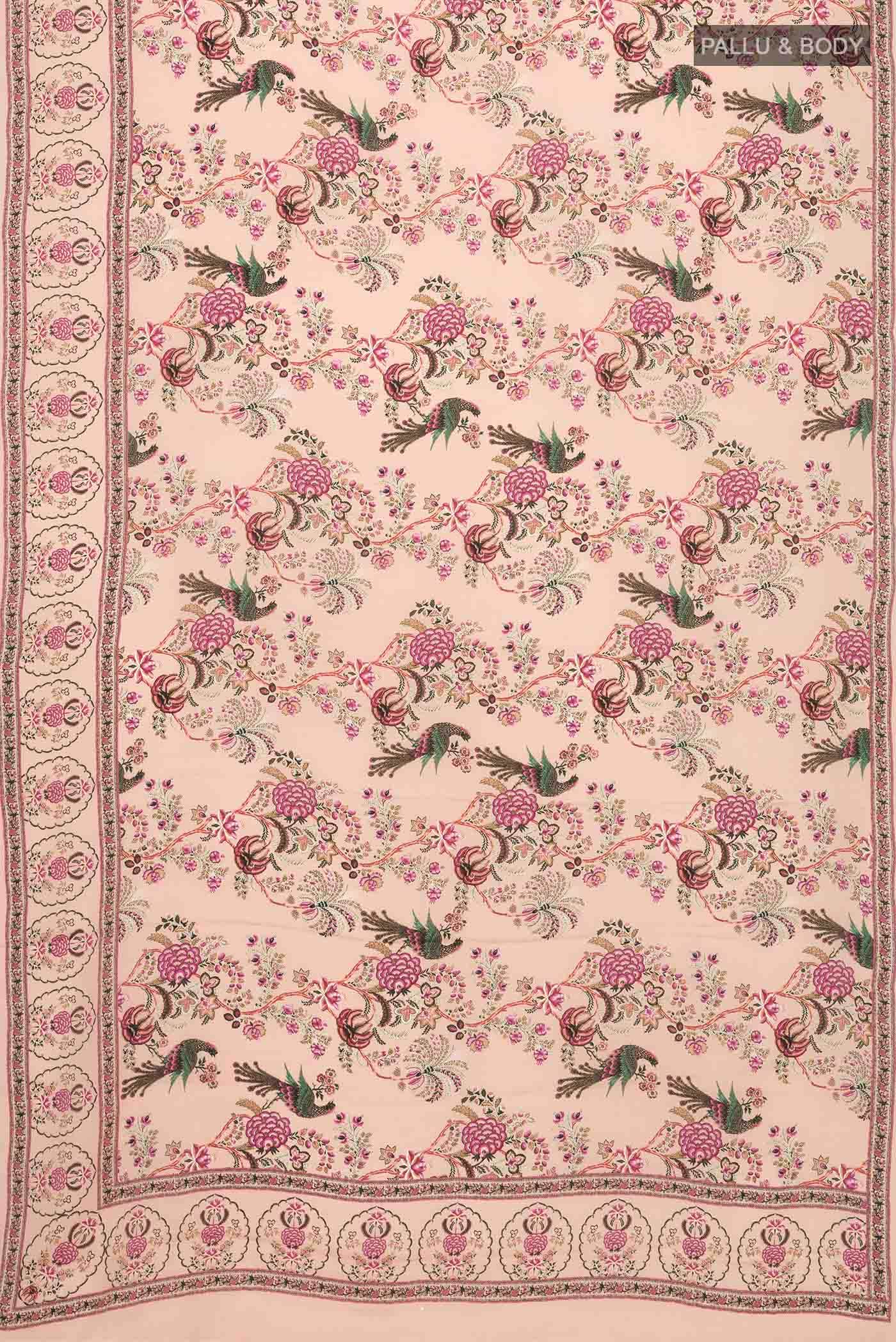 Rose Gold Satin Silk Saree - Image 3