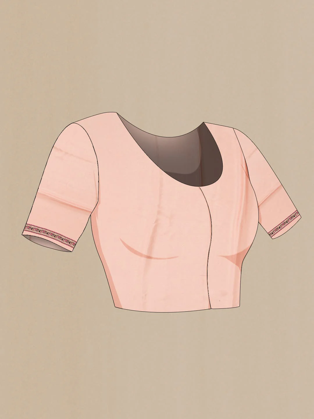 Rose Gold Satin Silk Saree - Image 5