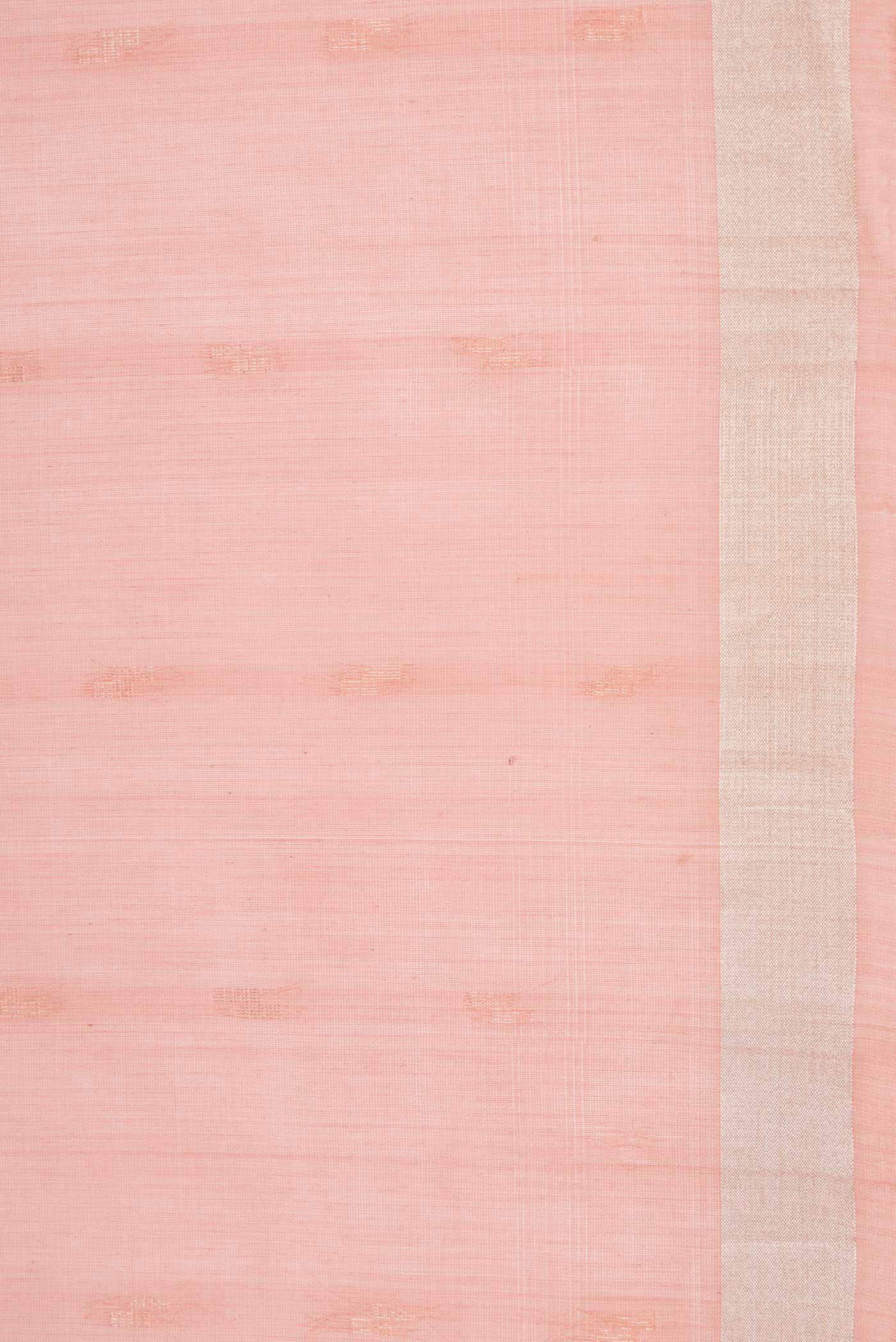 Rose Gold Silk Cotton Saree - Image 3