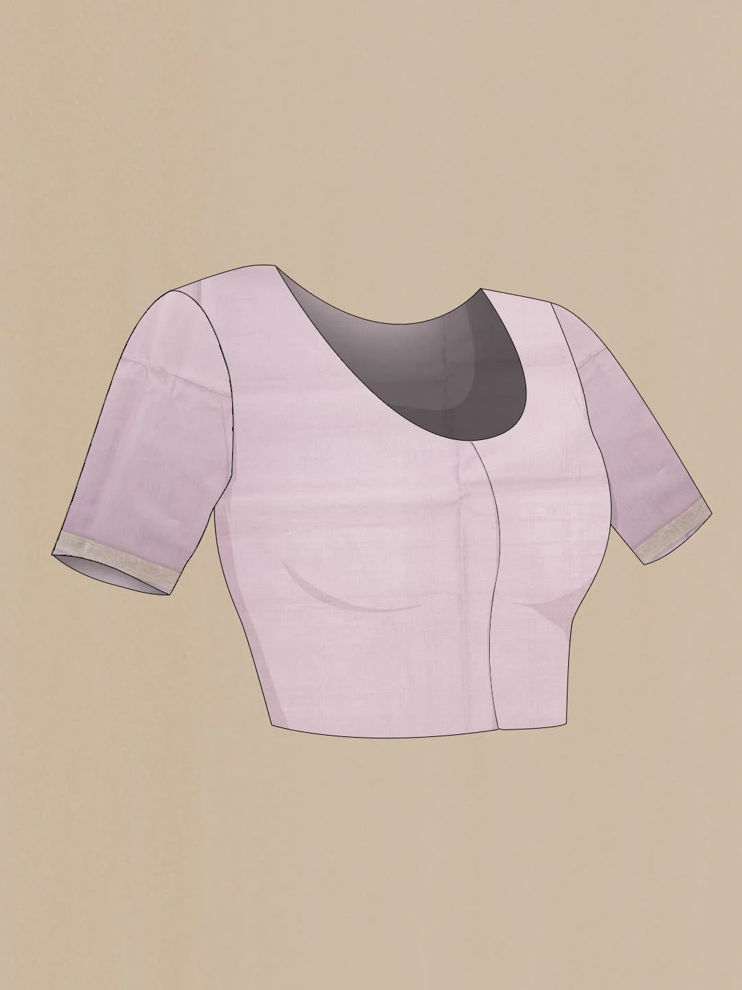 Rose Gold Silk Cotton Saree - Image 4