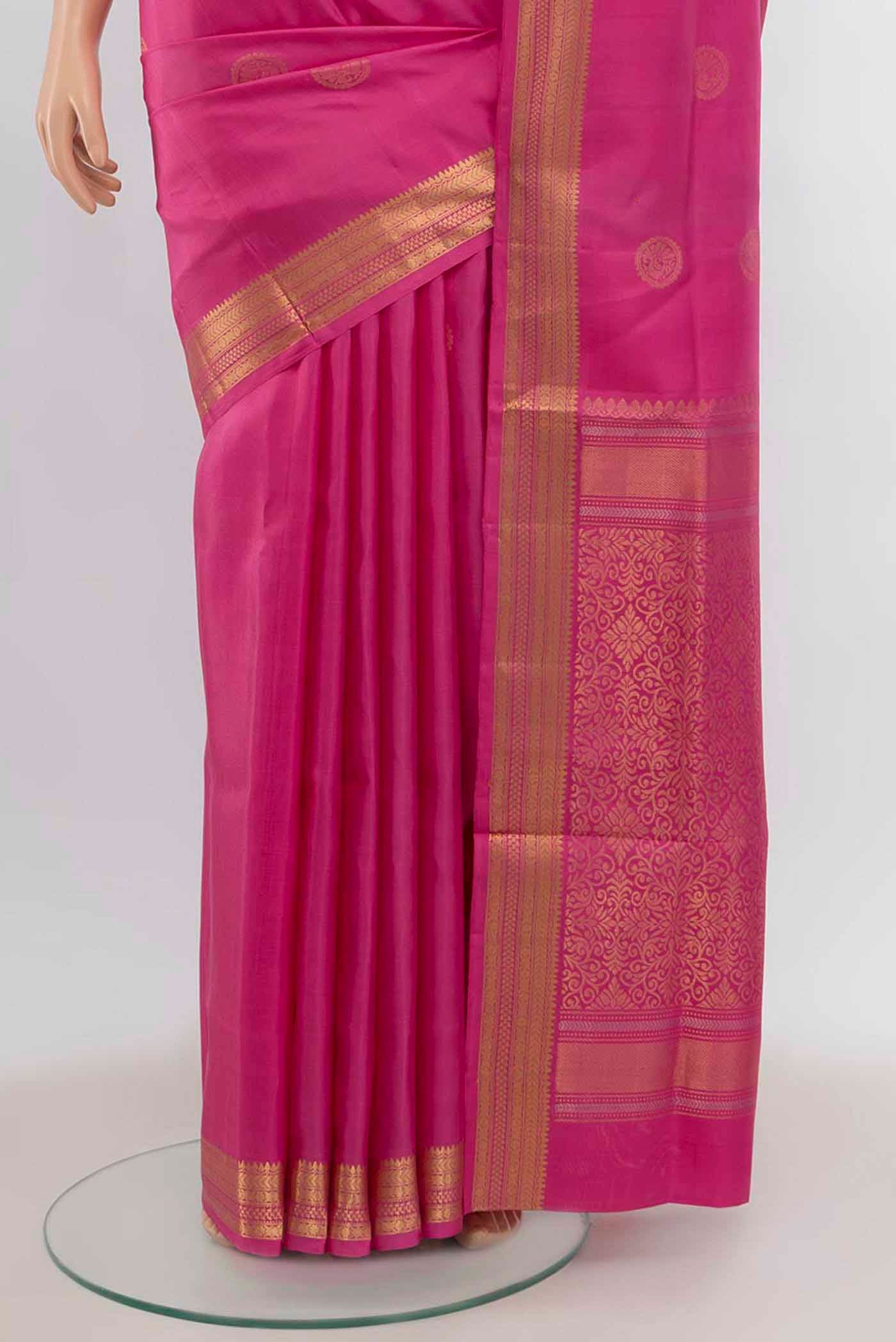 Rose pink Soft Silk Saree - Image 3