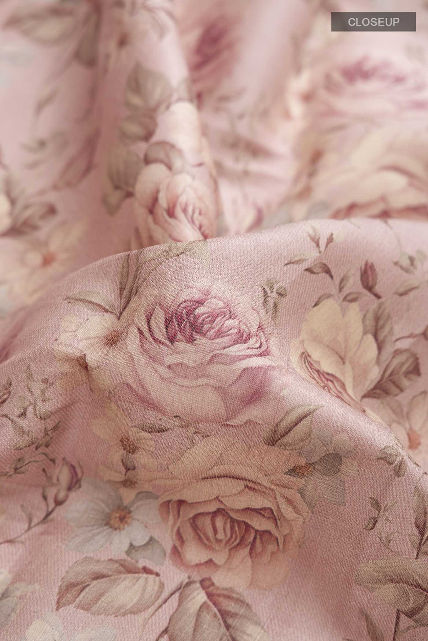 Rose Gold Tussar Silk Saree - Image 2