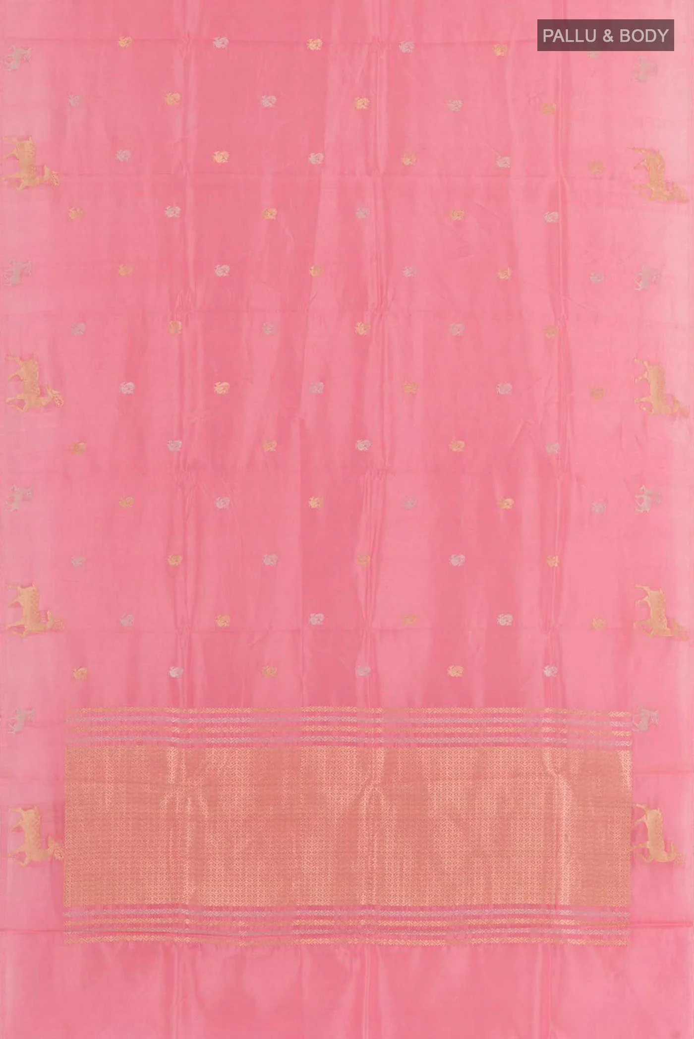 Rose pink Banarasi Katan Silk Saree - Image 3