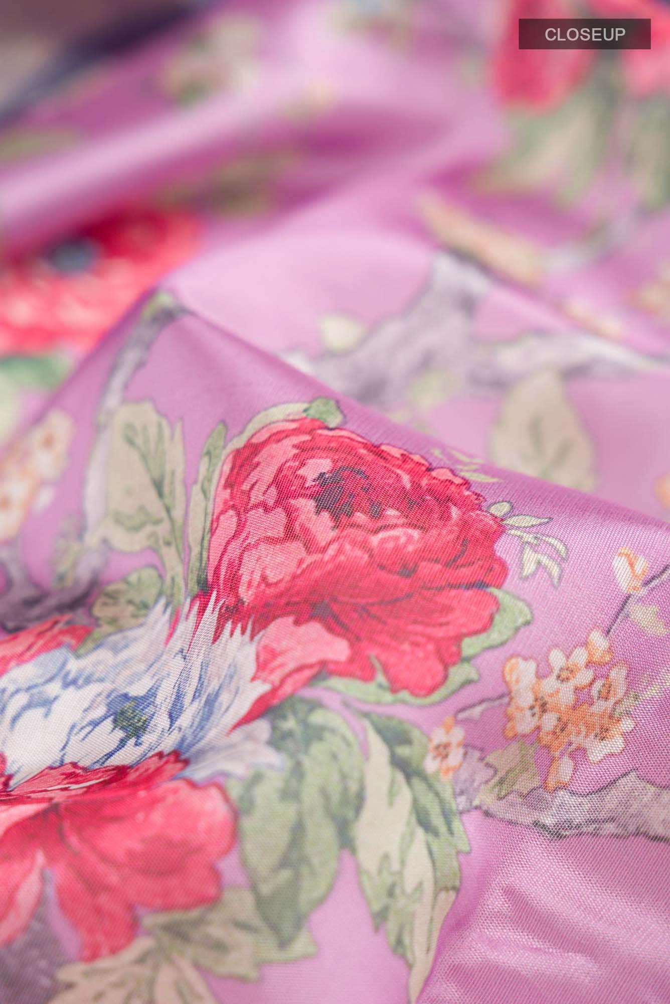 Rose pink Banarasi Raw Silk Saree - Image 2