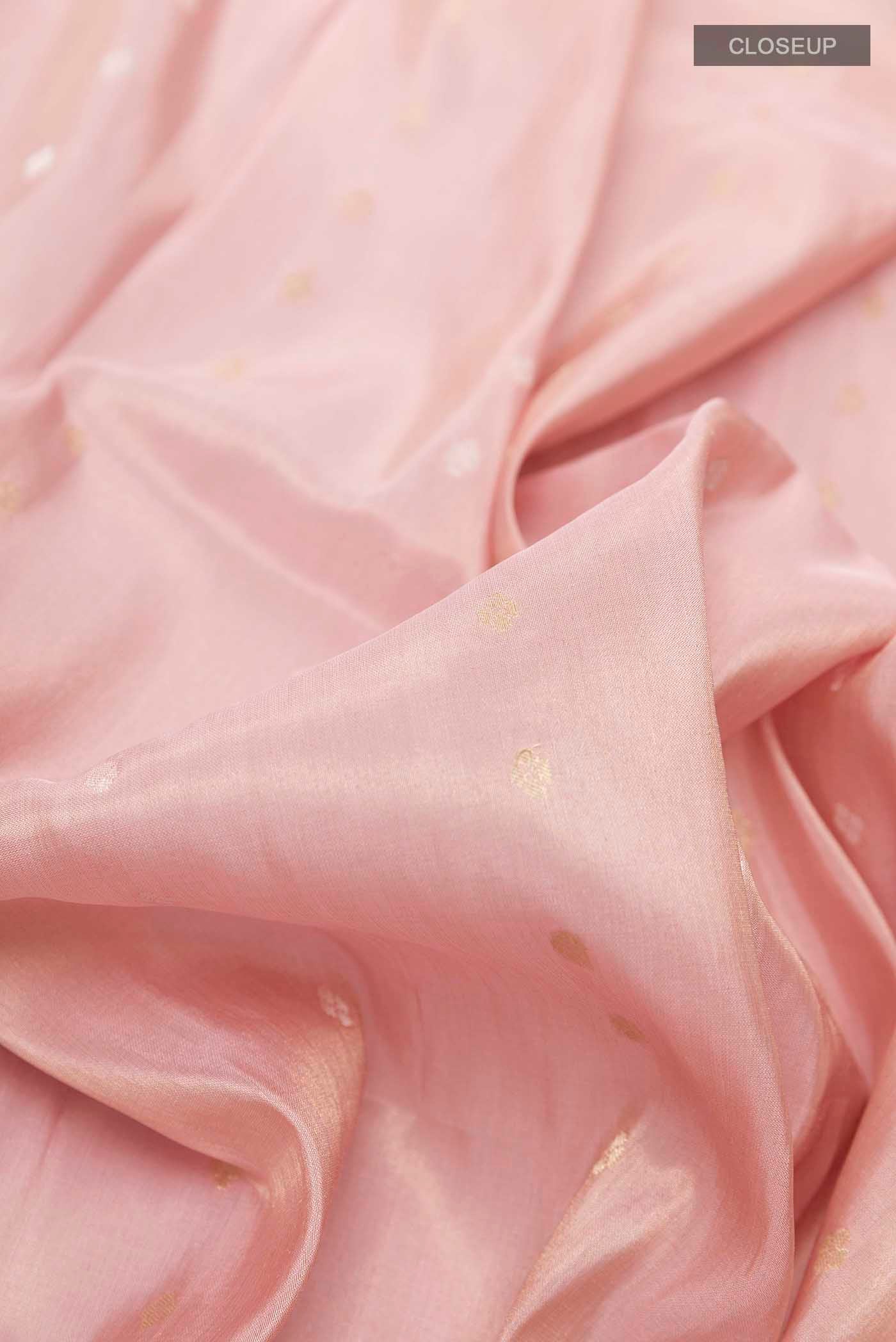 Rose pink Banarasi Silk Saree - Image 2