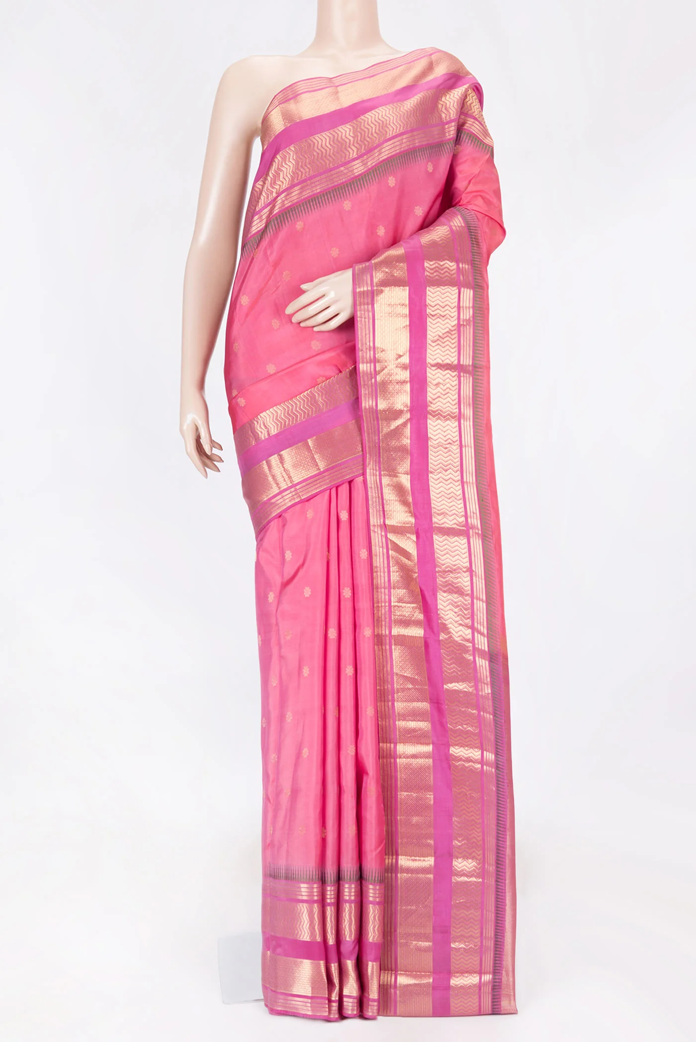 Rose pink Dual Tone Kanjivaram Saree