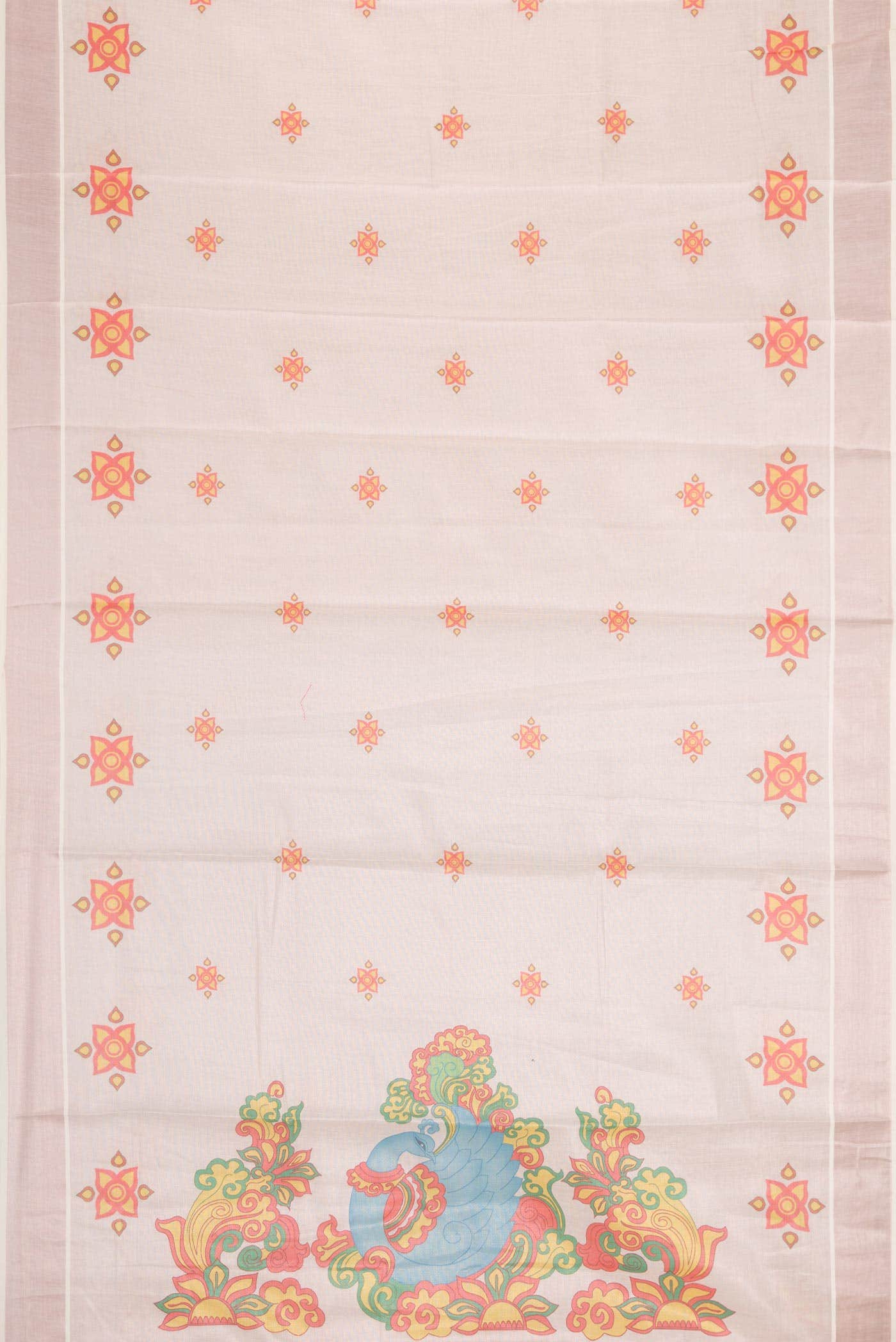 Rose pink Dual Tone Kerala Cotton Saree - Image 2