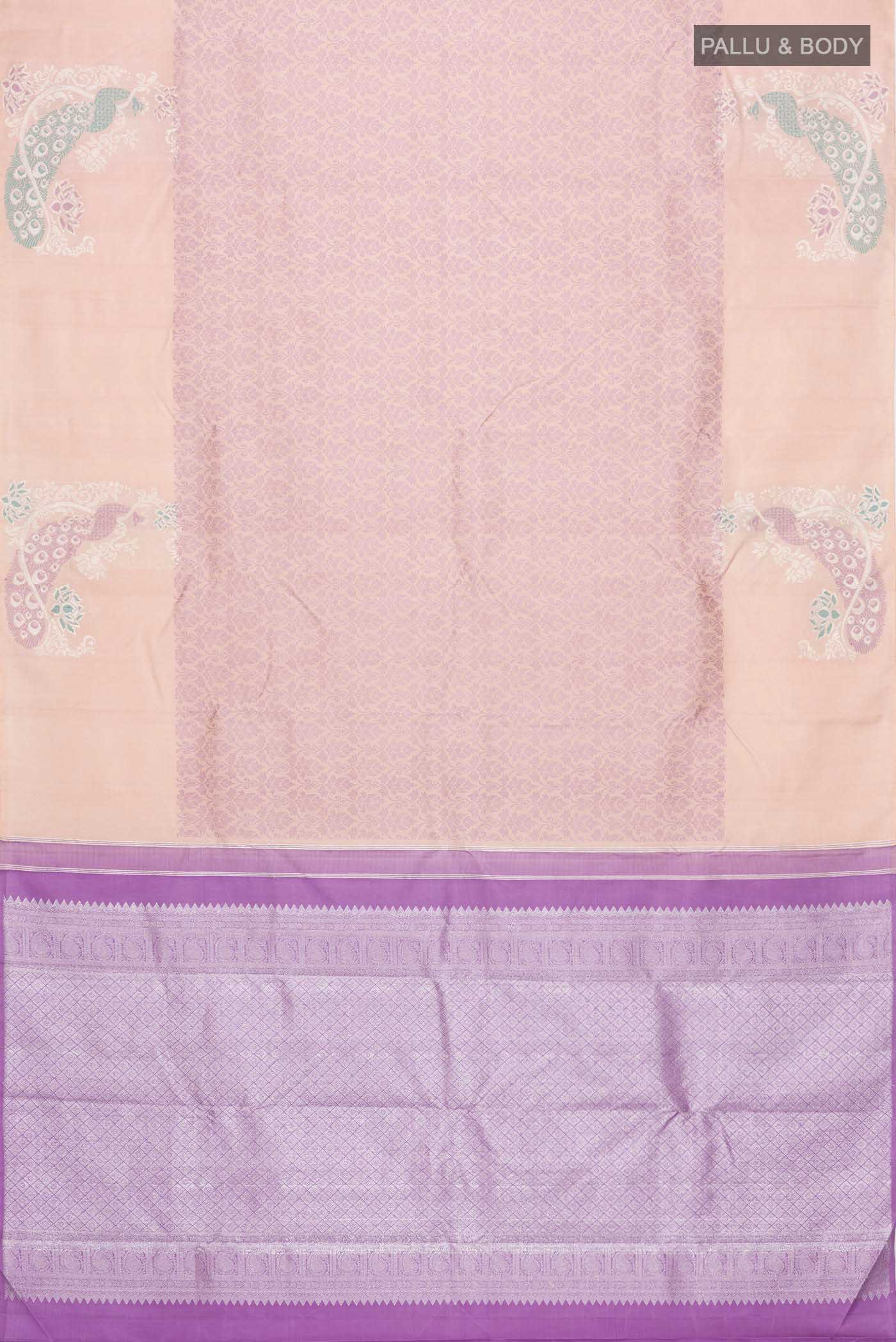 Rose pink Kanjivaram Silk Saree - Image 6