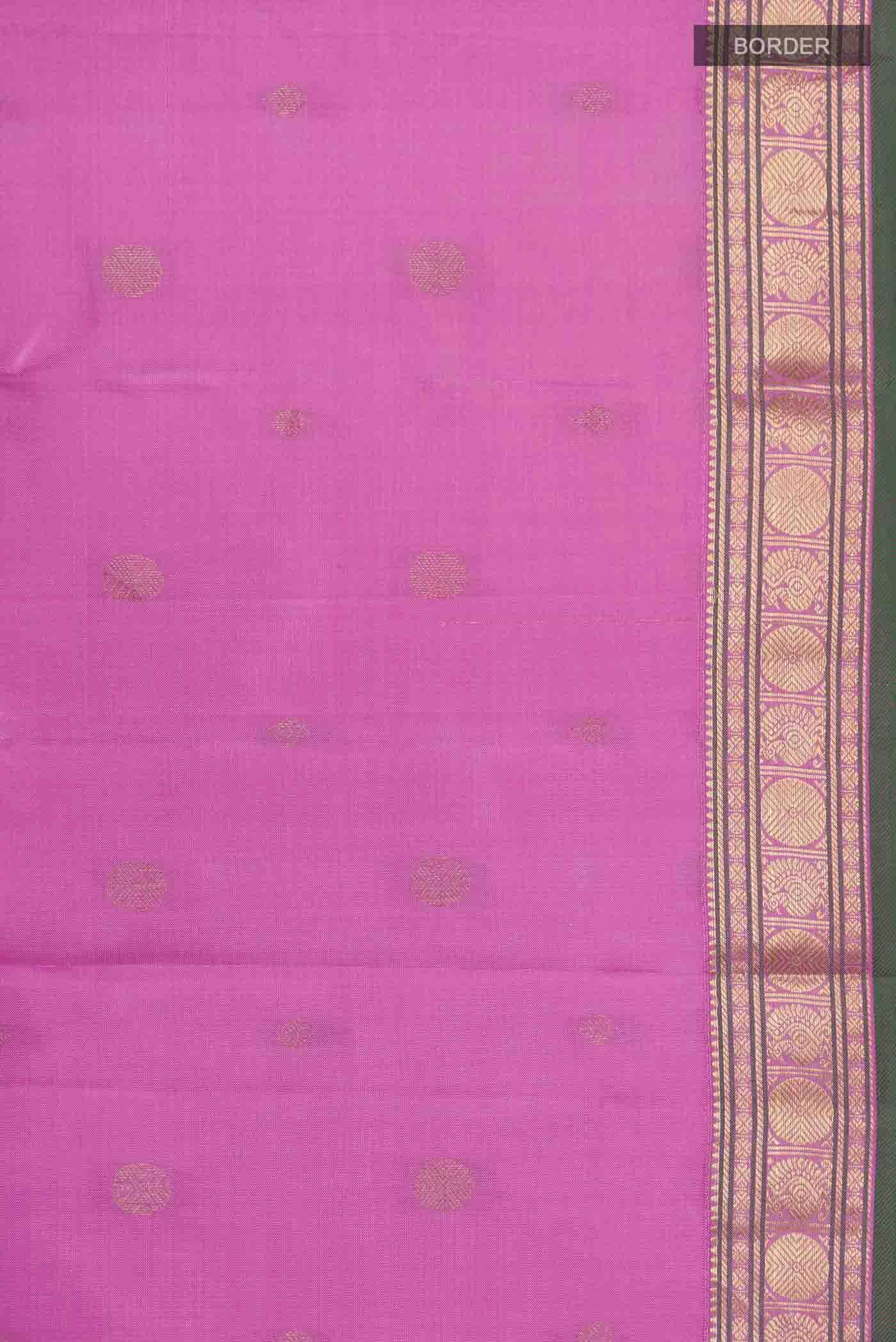 Rose pink Kanchipuram Silk Saree - Image 3