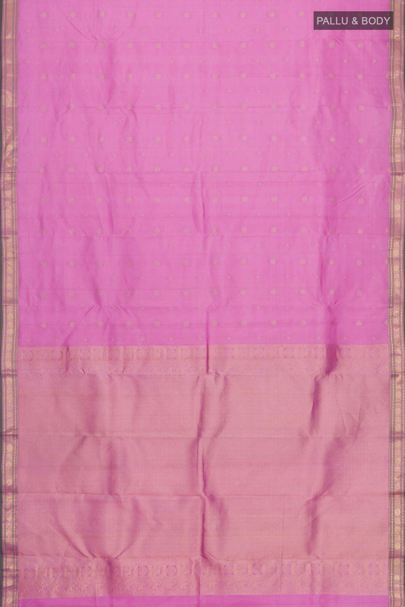 Rose pink Kanchipuram Silk Saree - Image 6
