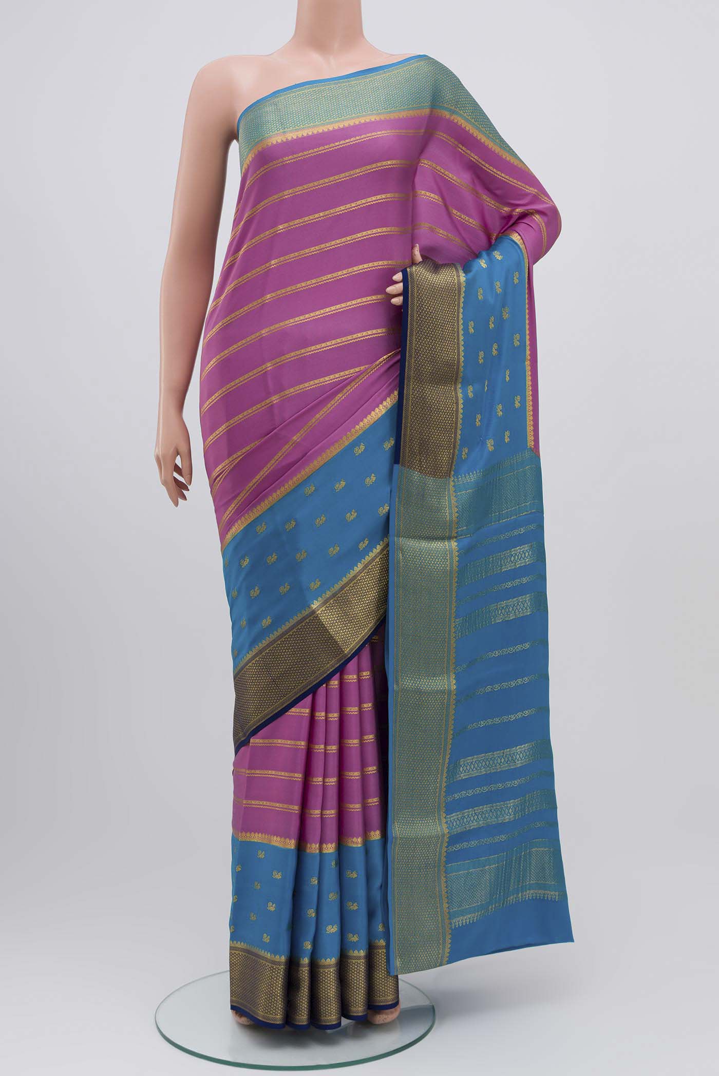 Lavender Mysore Crepe Saree