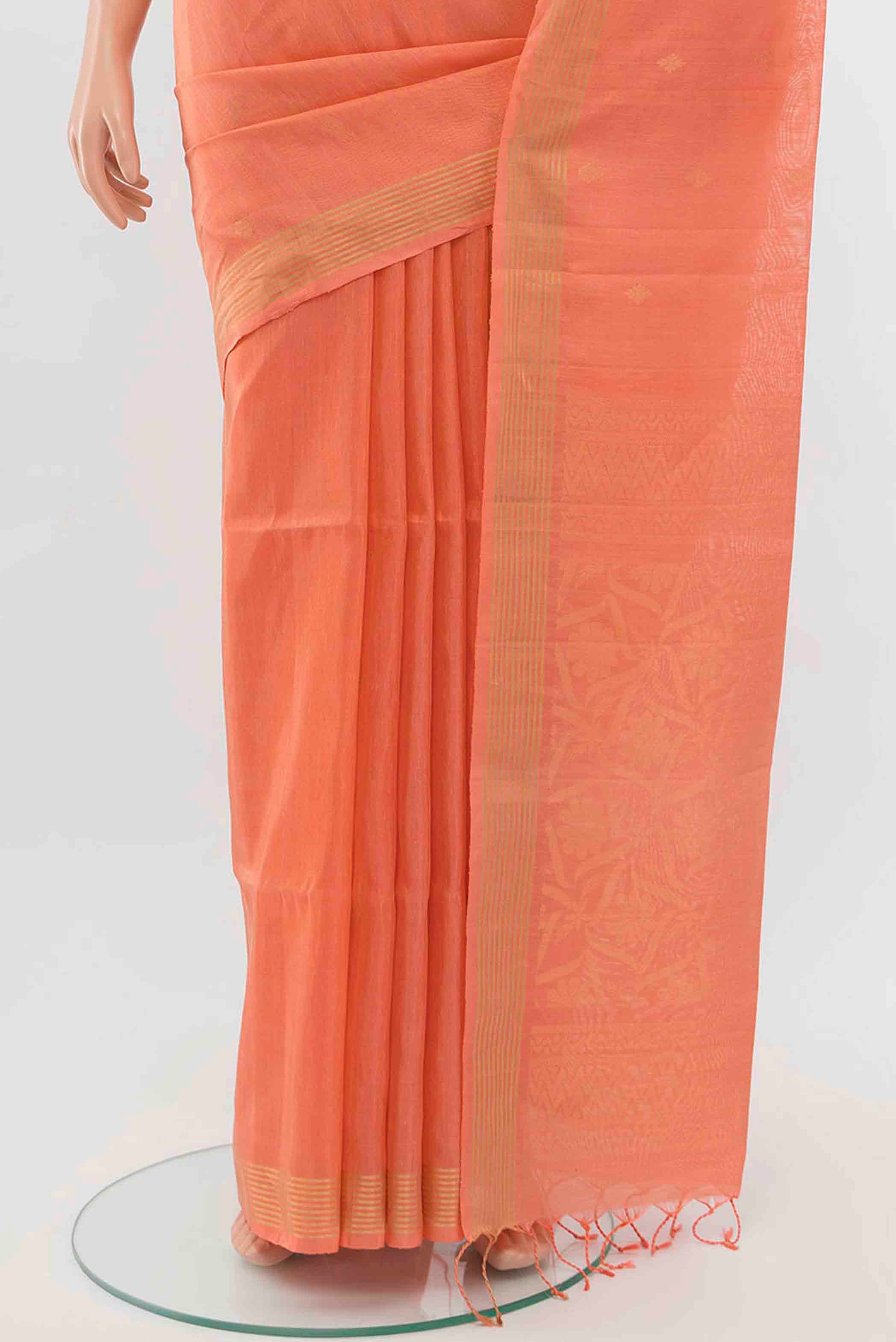 Peach Soft Silk Saree - Image 3