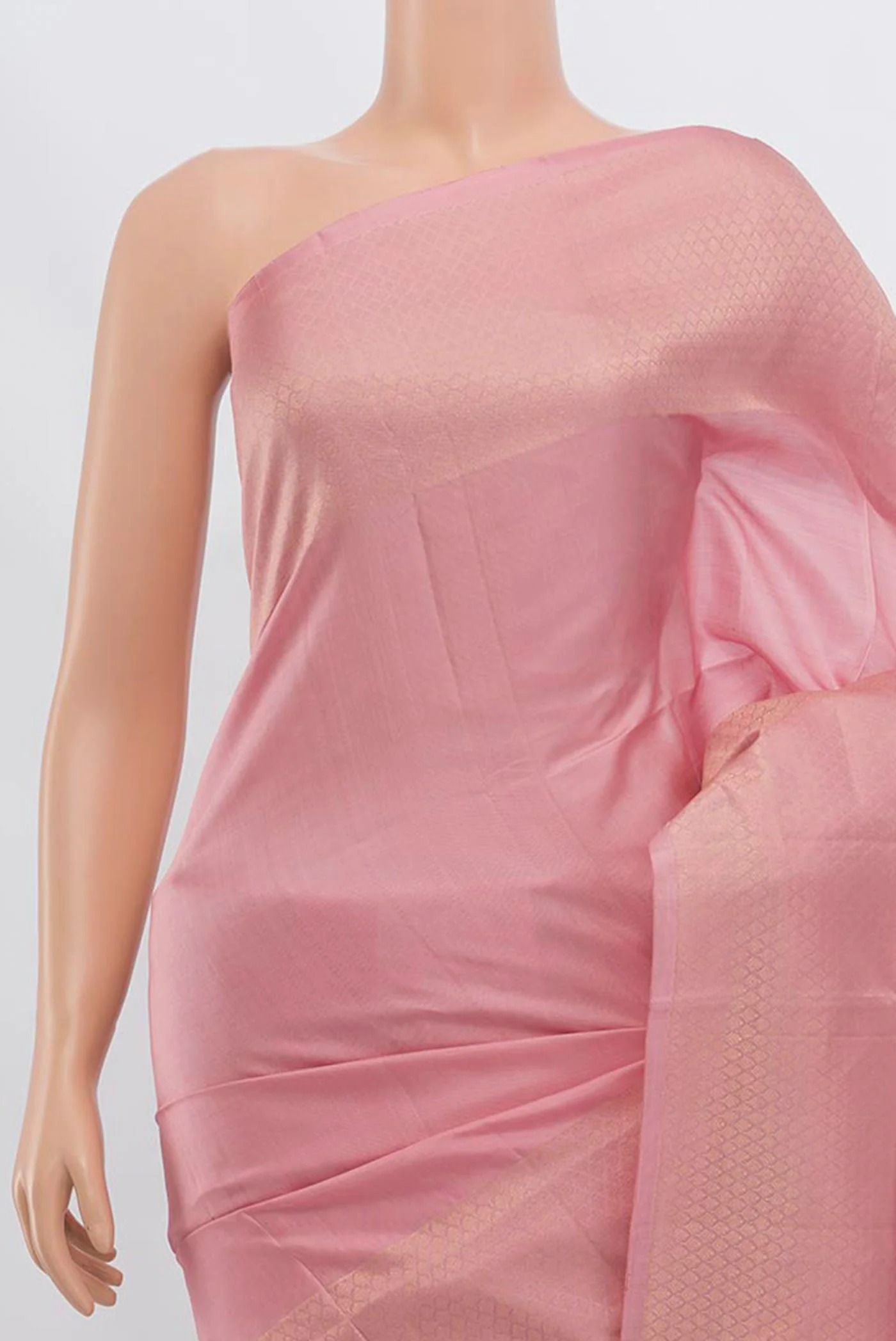 Rose pink Soft Silk Saree - Image 2