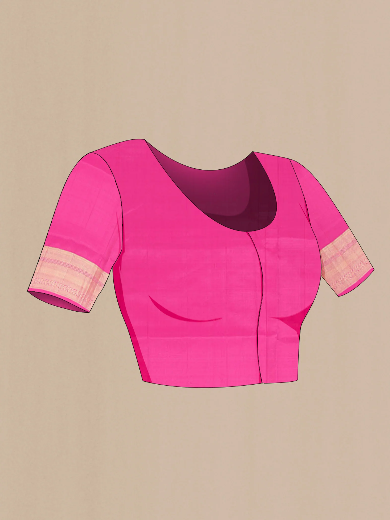 Rose pink Soft Silk Saree - Image 4