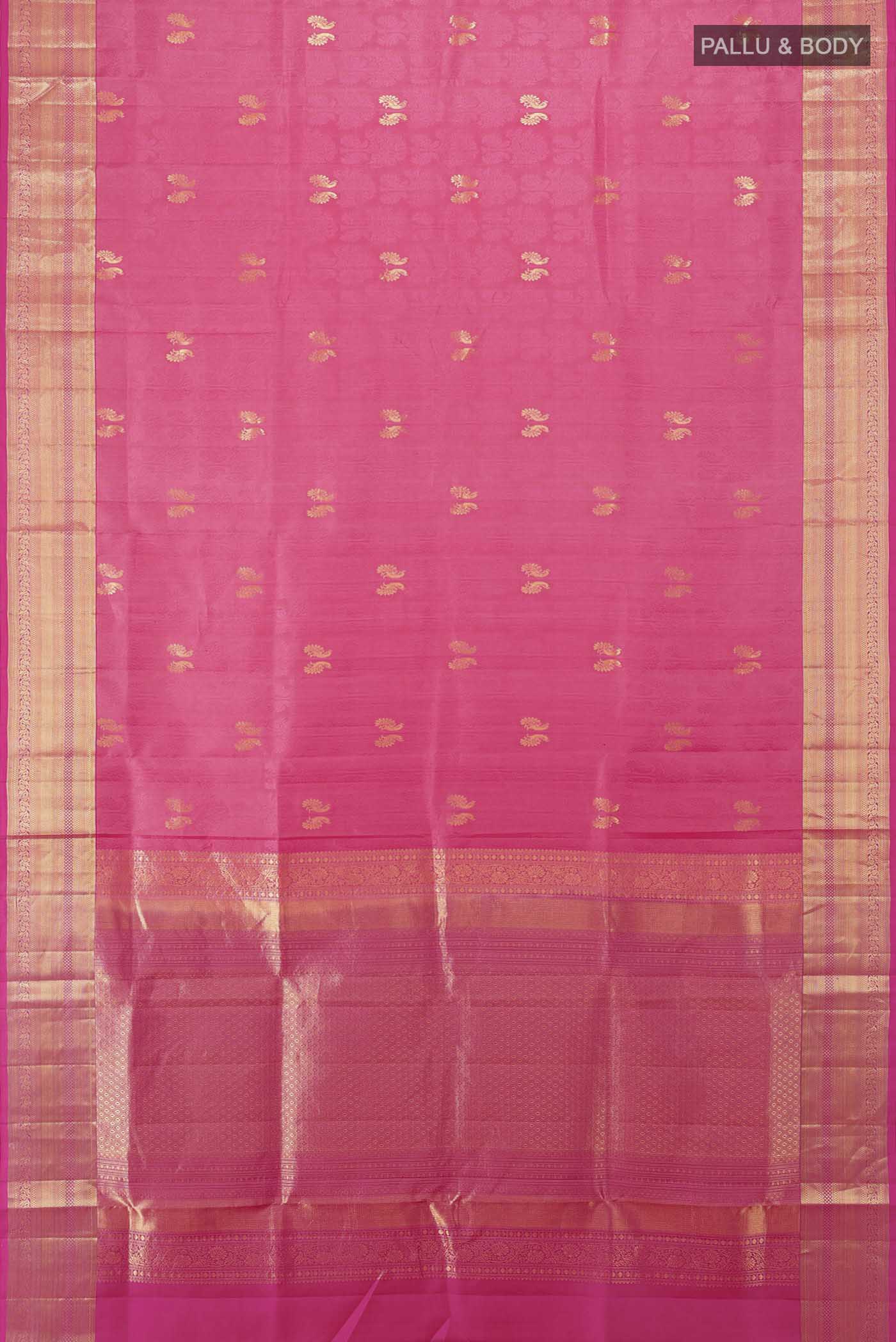 Rose pink Soft Silk Saree - Image 5