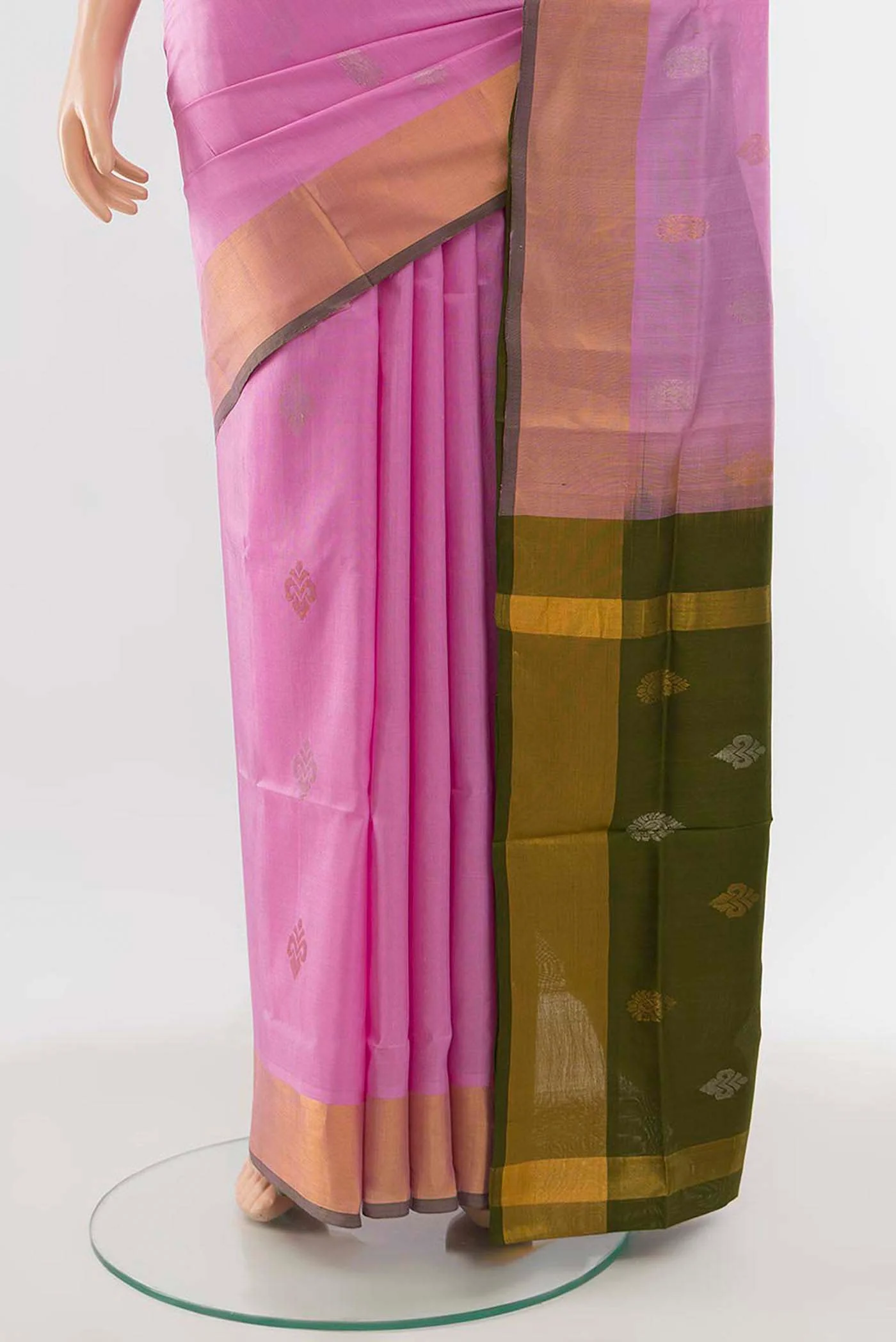Rose pink Uppada Silk Saree - Image 3