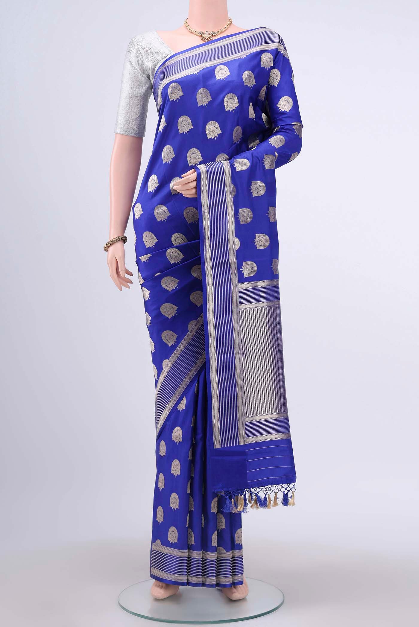 Royal Blue Dual Tone Banarasi Silk Saree