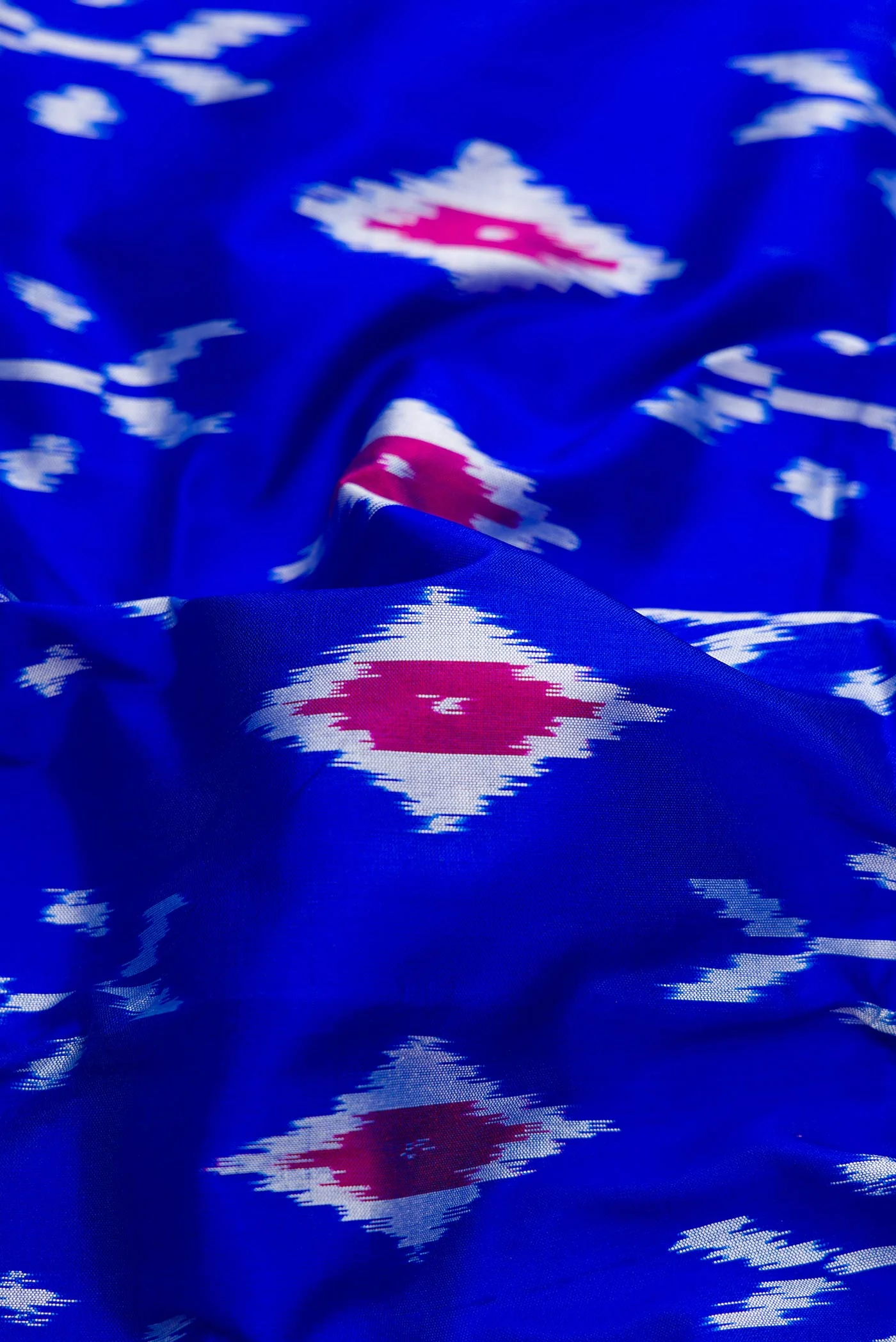 Royal Blue Pochampally Silk Saree - Image 2
