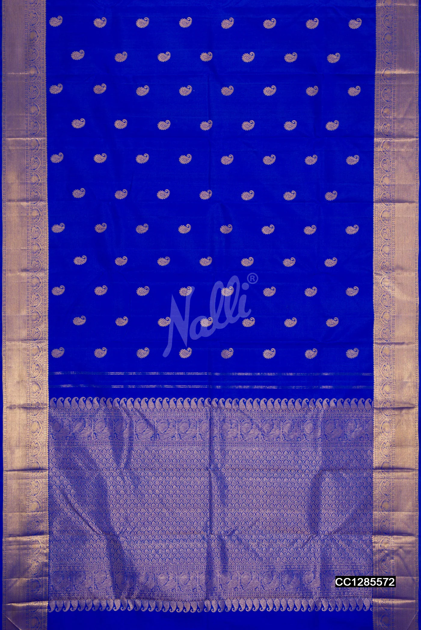 Royal Blue Dual Tone Kanchipuram Silk Saree