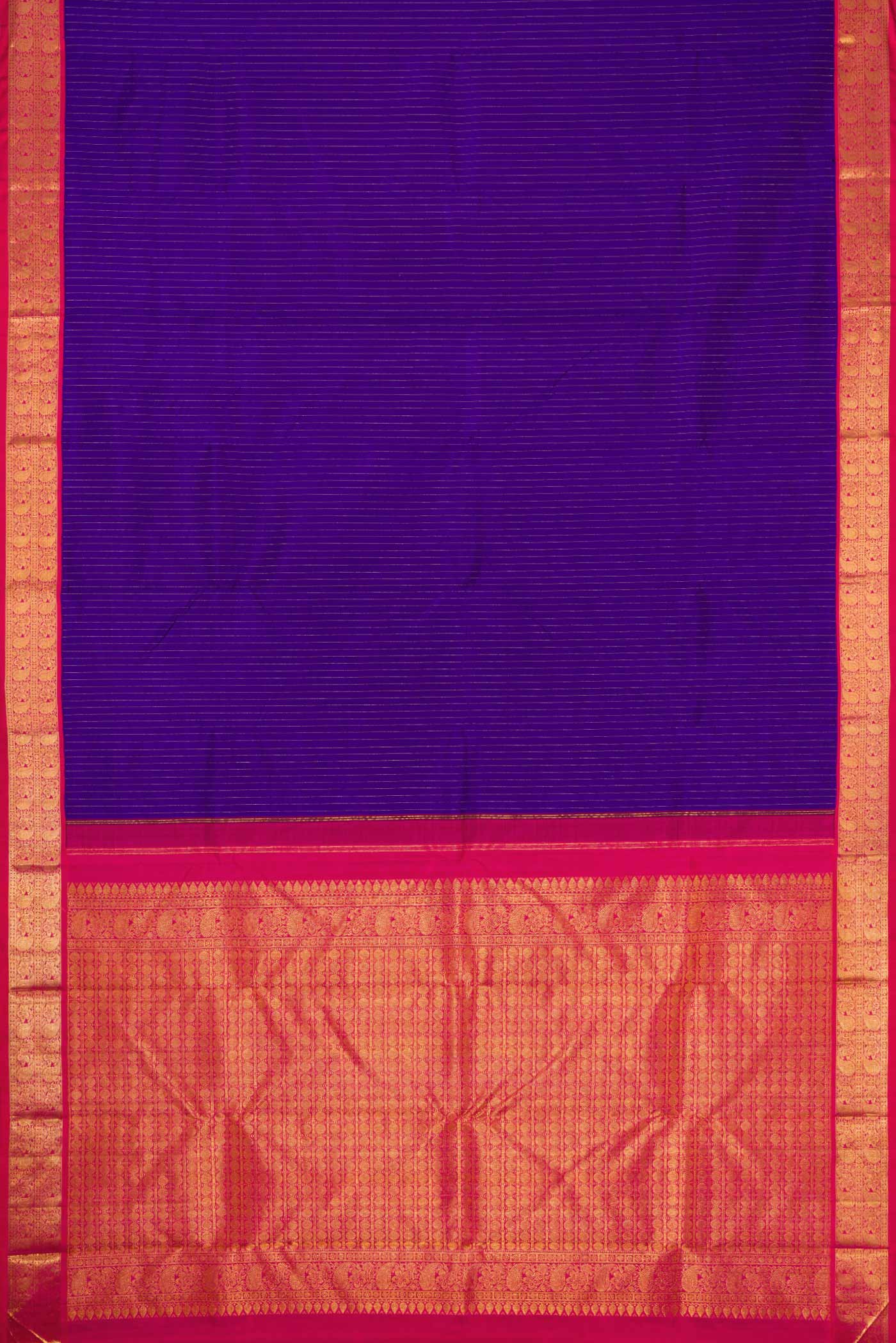 Royal Blue Dual Tone Kanjivaram Silk Saree - Image 6