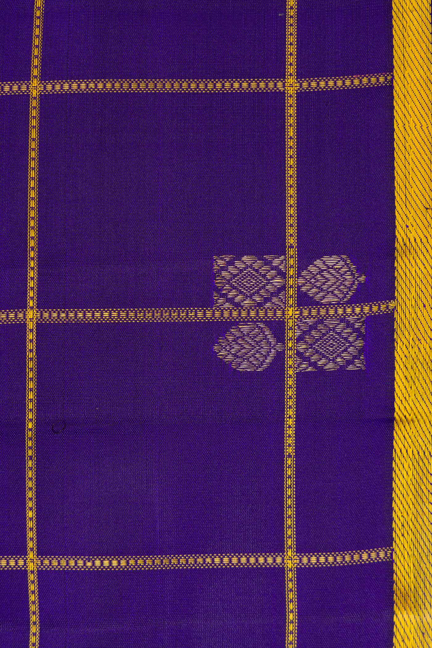 Royal Blue Dual Tone Kanjivaram Silk Saree - Image 3
