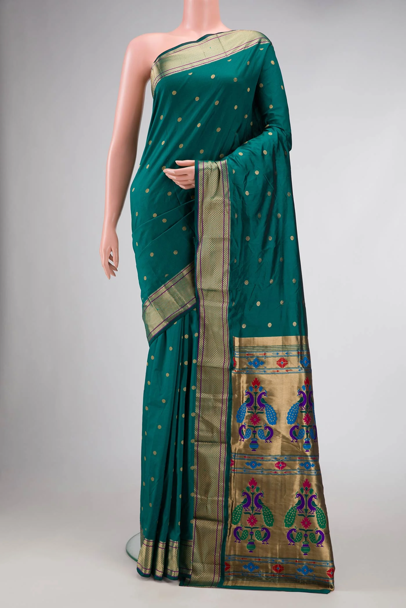 Blue Blended Paithani Silk Saree