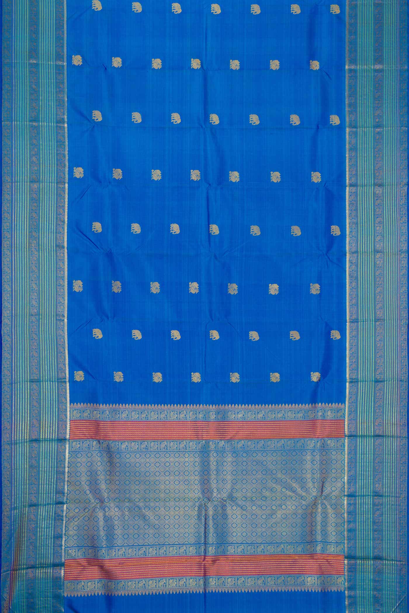 Royal Blue Kanjivaram Silk Saree - Image 6