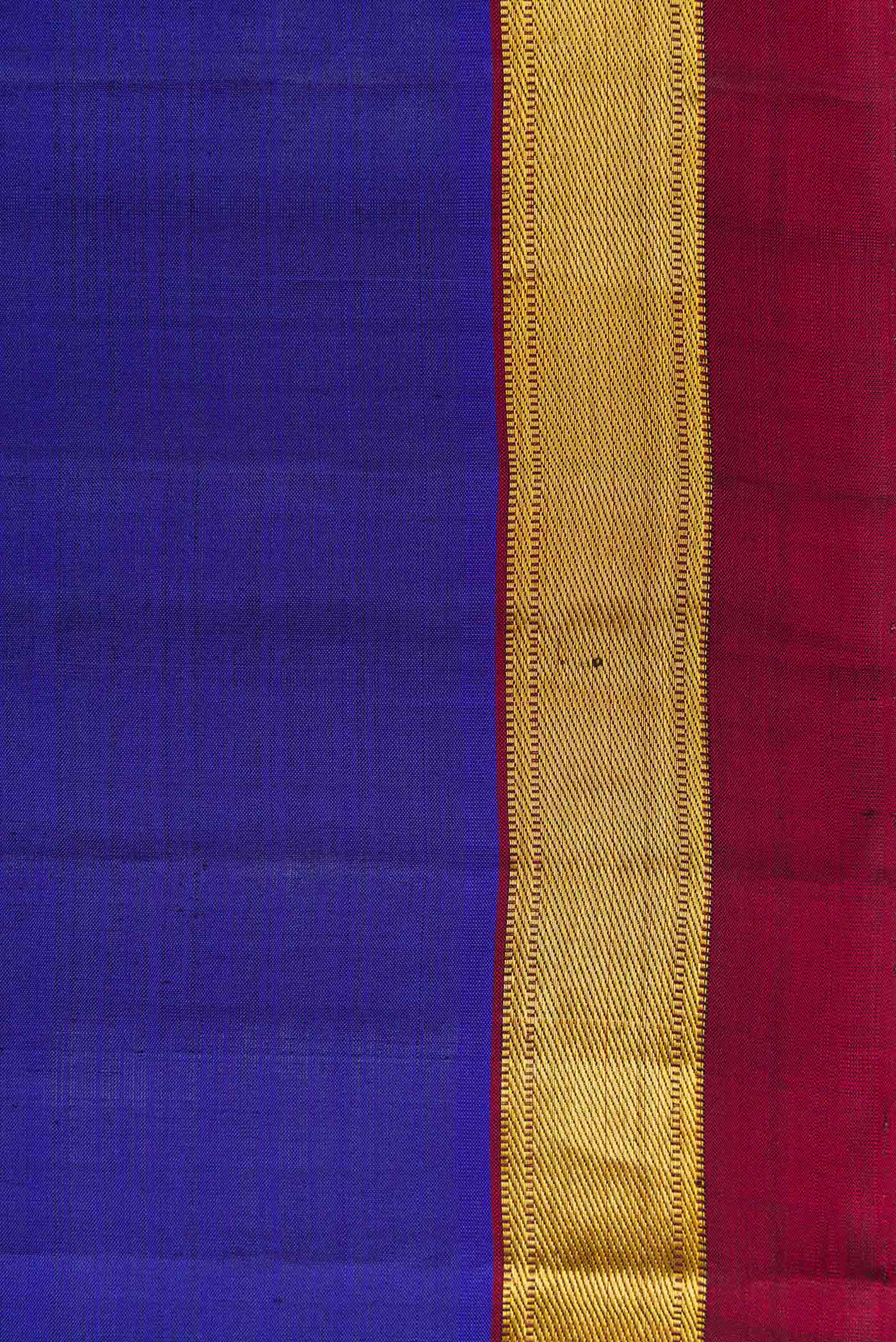 Royal Blue Dual Tone Kanjivaram Silk Saree - Image 3