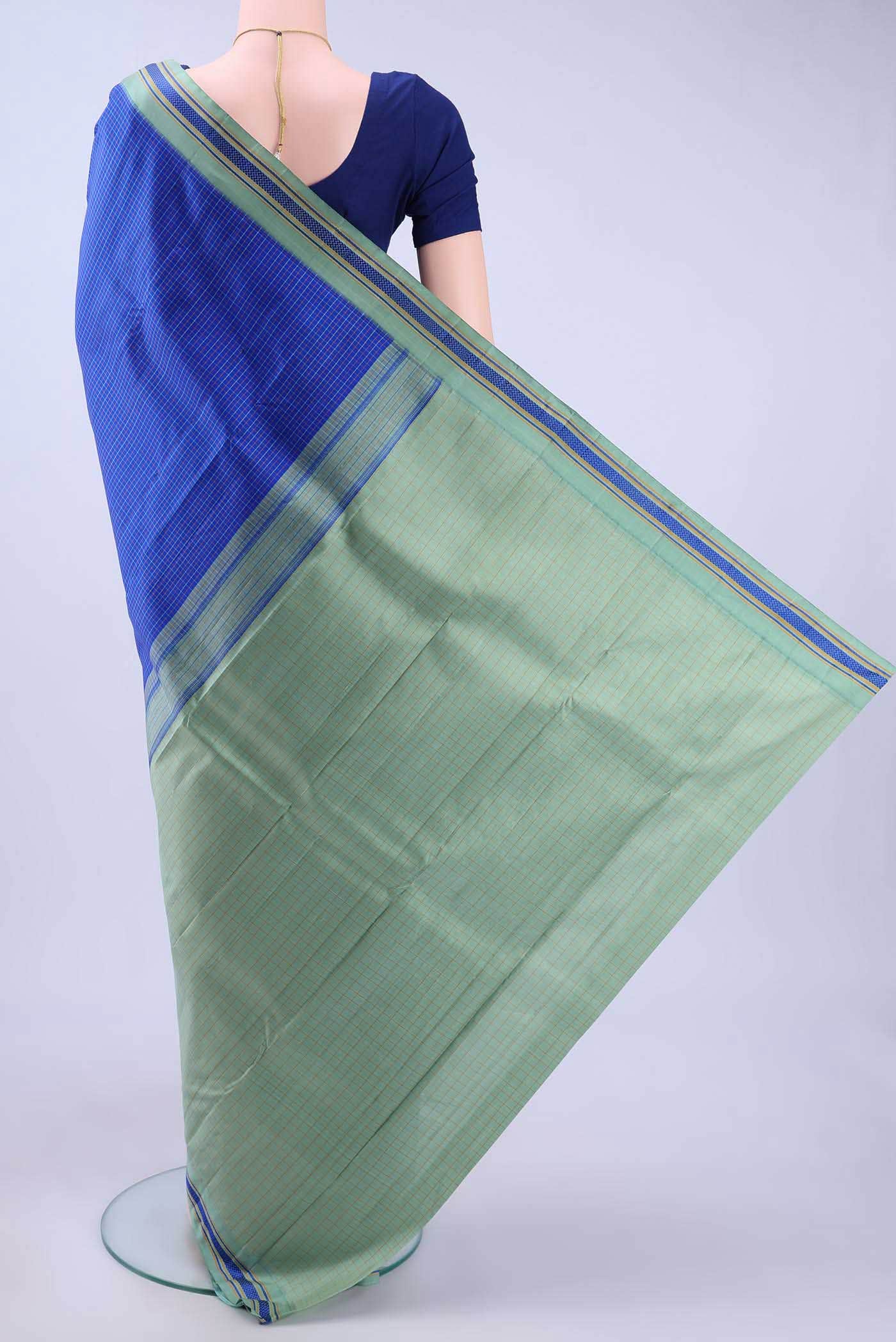 Royal Blue Kanjivaram Saree - Image 2
